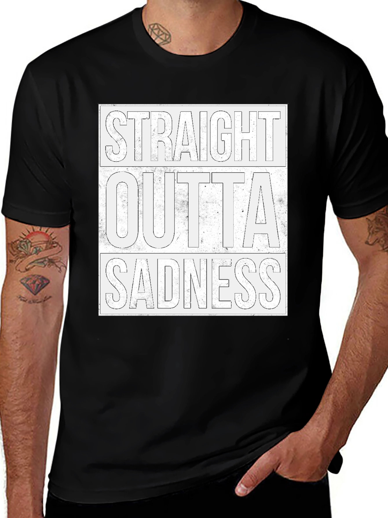 Black Straight Outta Sadness Graphic Tee main image