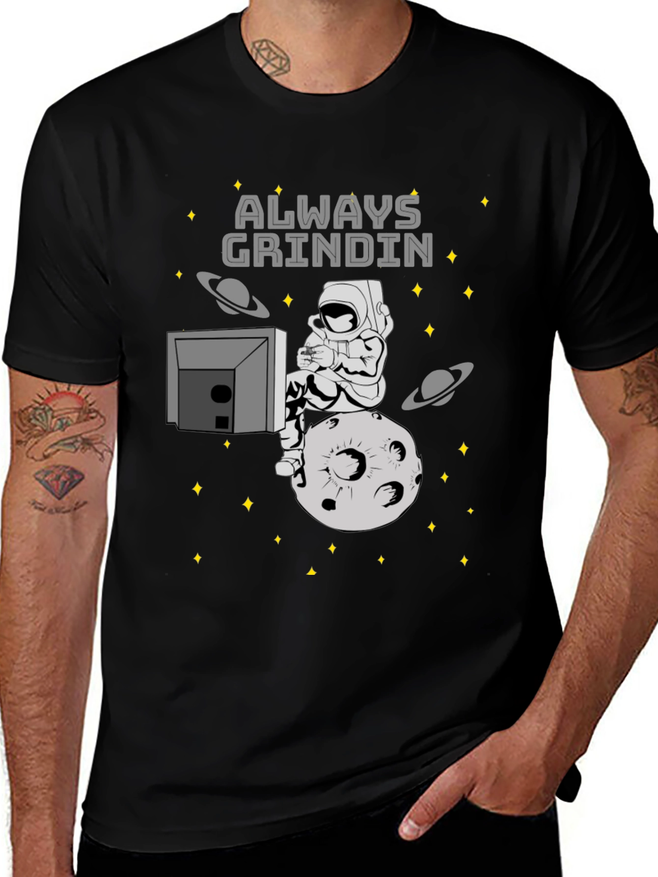 Variant 29 of Always Grindin' Space Gamer T-Shirt