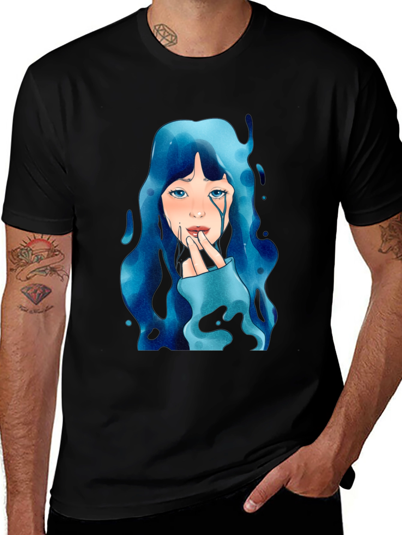 Variant 20 of Blue Hair Girl Graphic T-Shirt