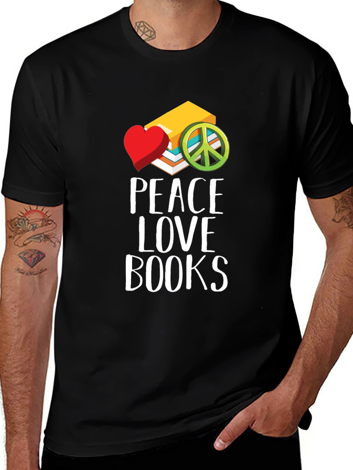 Variant 14 of Peace Love Books Graphic T-Shirt