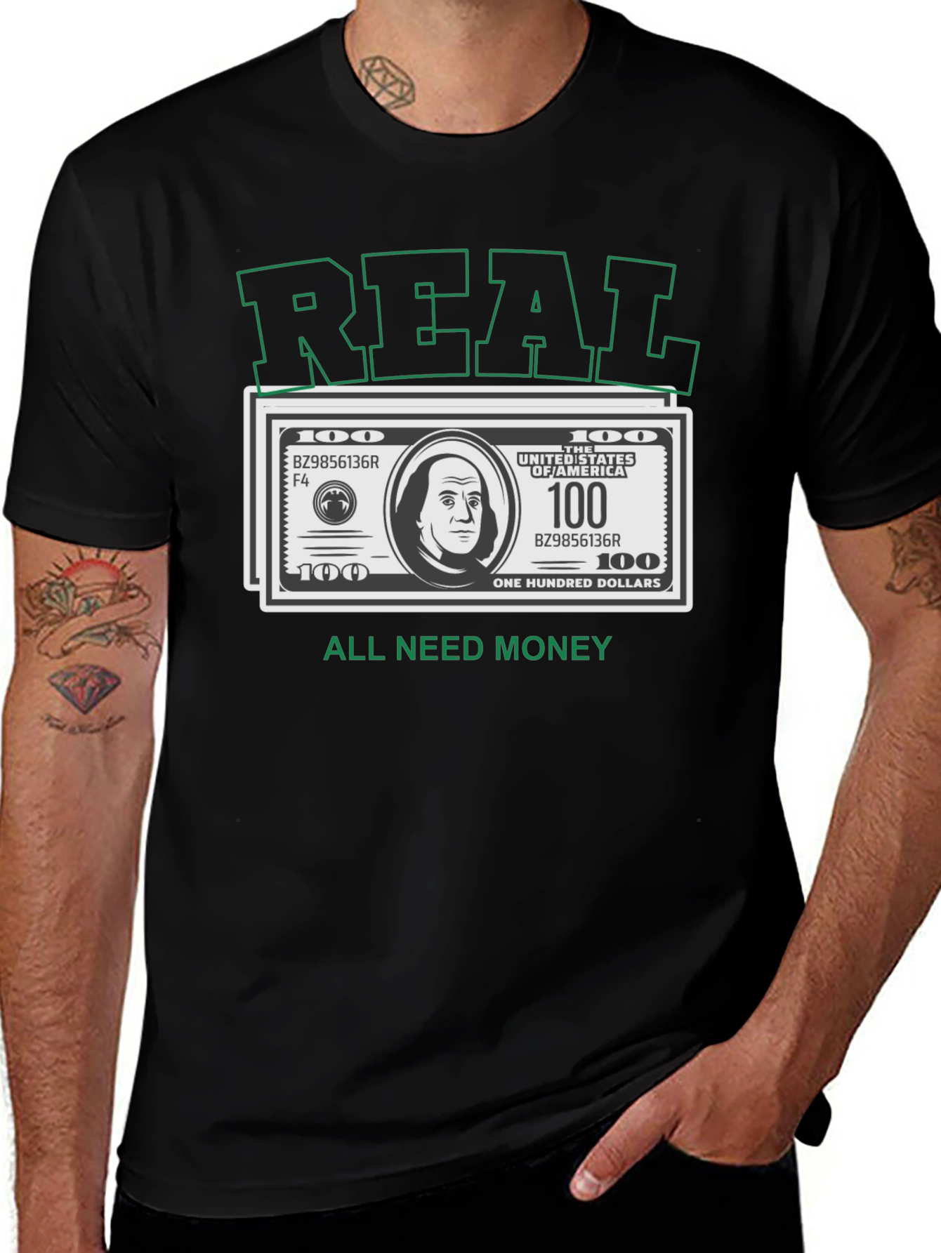 Variant 26 of Real Money Graphic T-Shirt