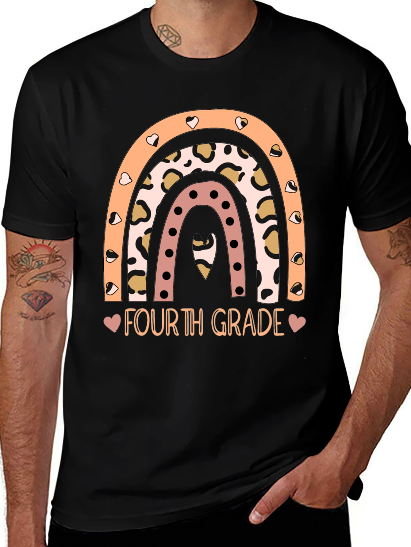 Fourth Grade Rainbow Graphic Tee
