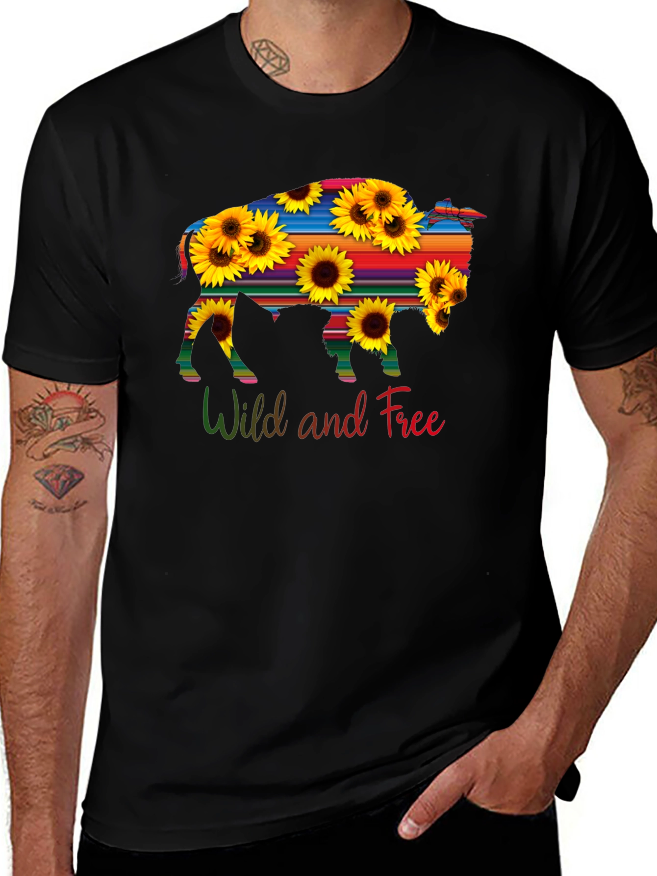 Variant 14 of Wild and Free Buffalo Sunflower Graphic Tee