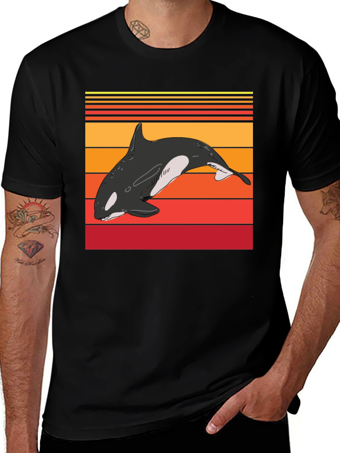 Orca Sunset Graphic T-Shirt