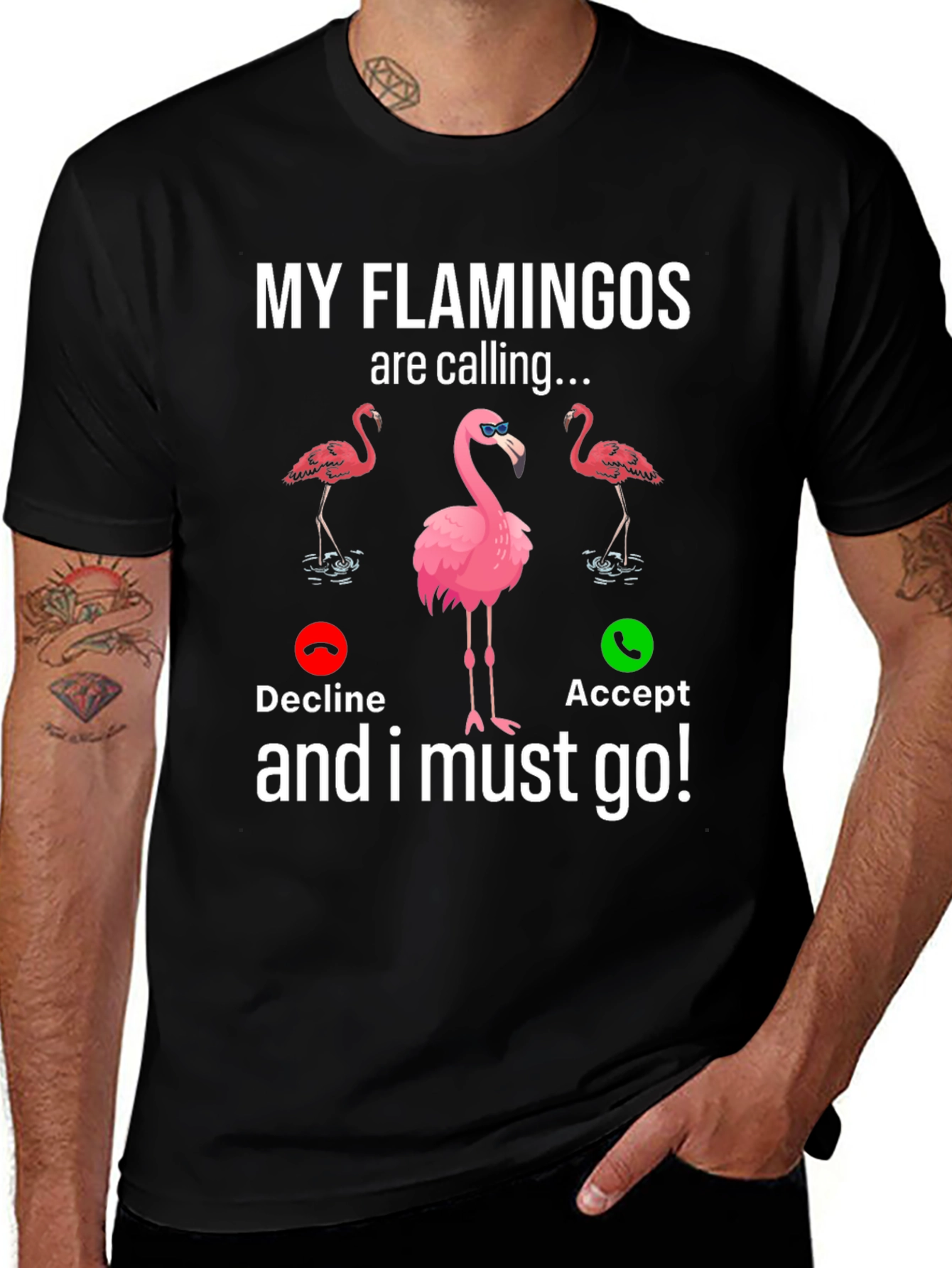 Variant 28 of My Flamingos Are Calling T-Shirt
