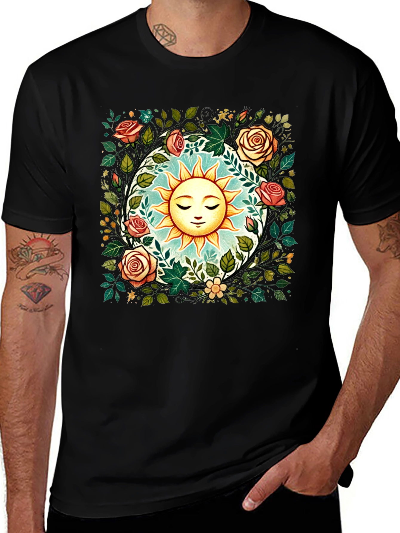 Variant 4 of Floral Sun Graphic Tee - Stylish Comfort