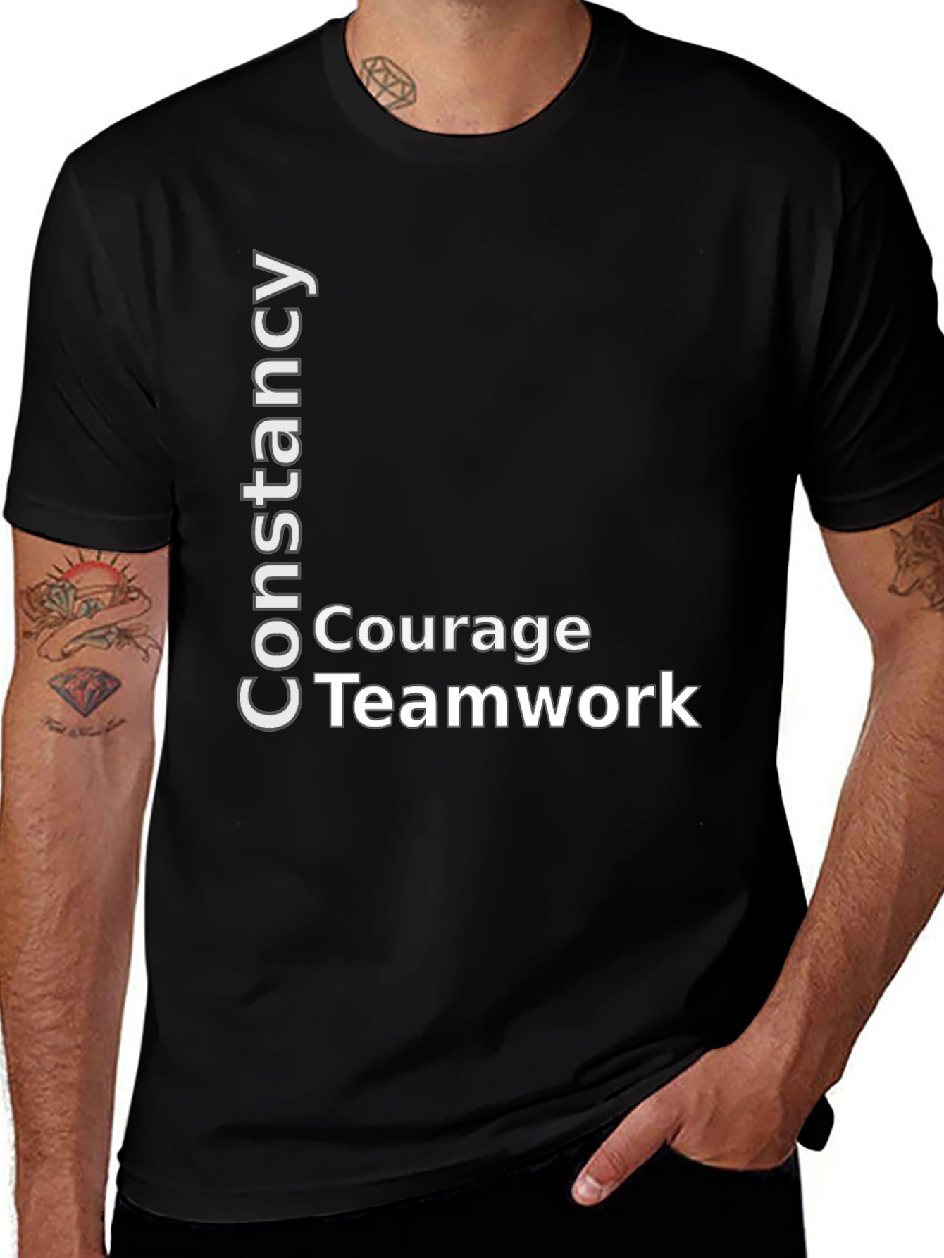 Variant 22 of Constancy Courage Teamwork Black T-Shirt