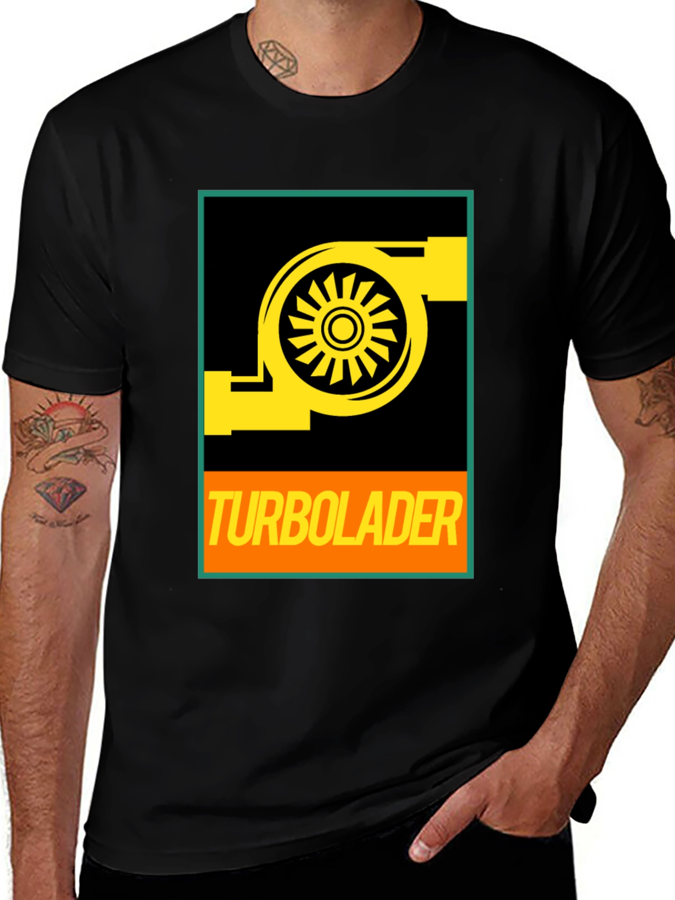 Variant 11 of Turbocharger Graphic T-Shirt - Black Cotton Tee