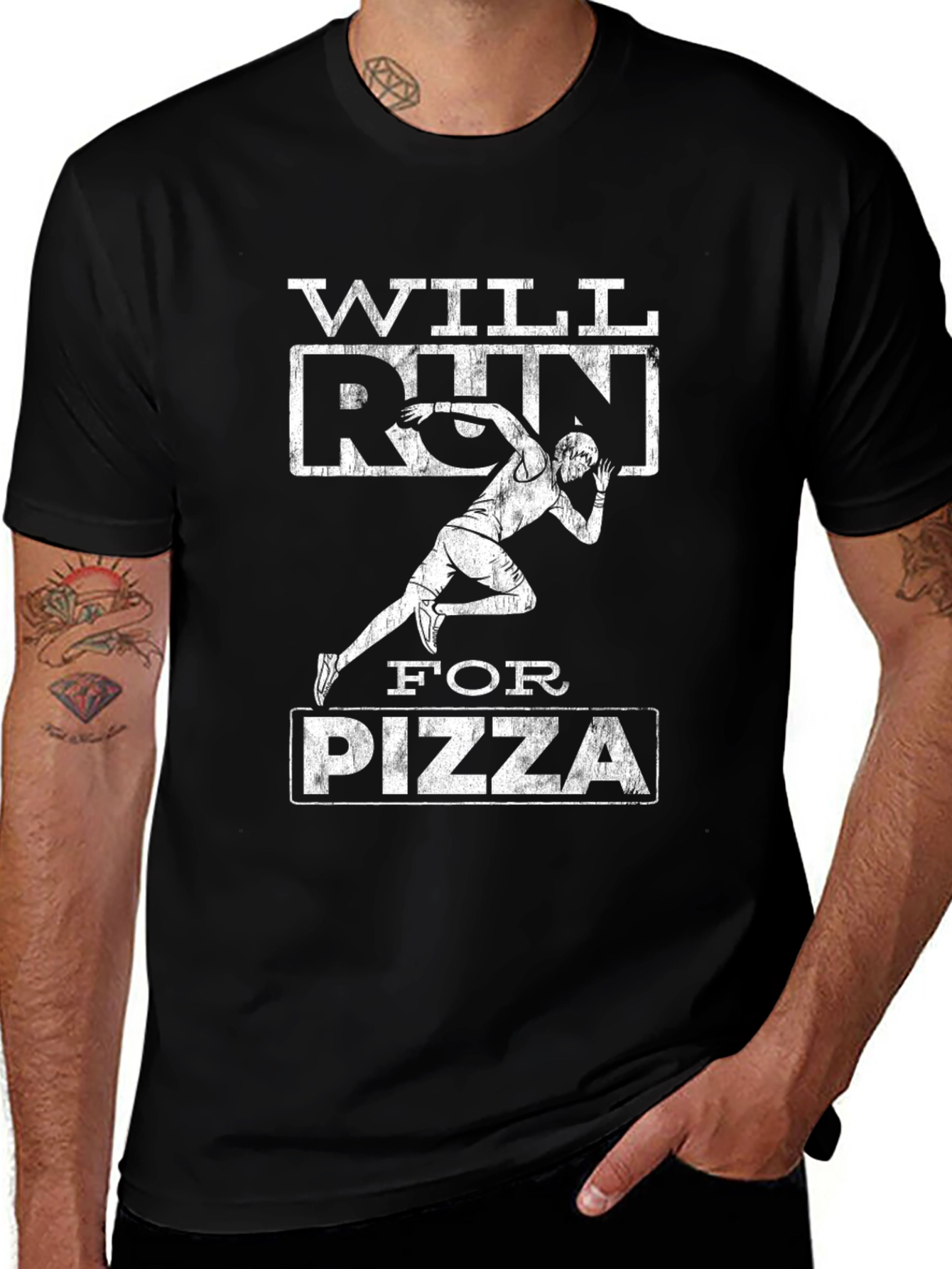 Variant 8 of Will Run For Pizza Funny Running T-Shirt