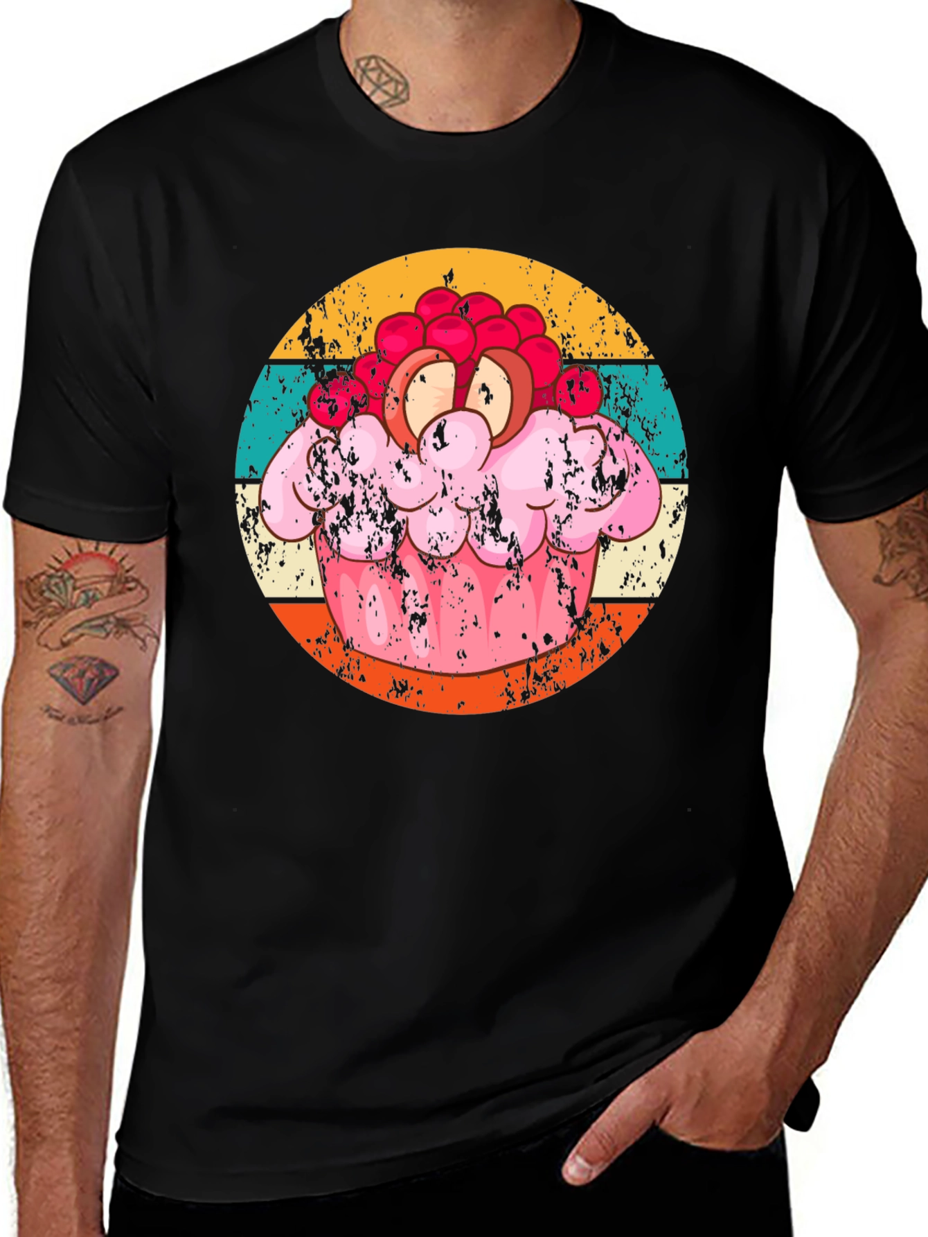 Variant 22 of Retro Cupcake T-Shirt - Fun Graphic Tee