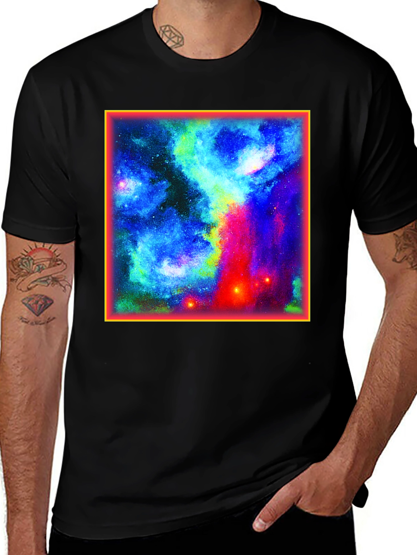 Variant 30 of Galaxy Graphic Tee - Black Cotton Blend