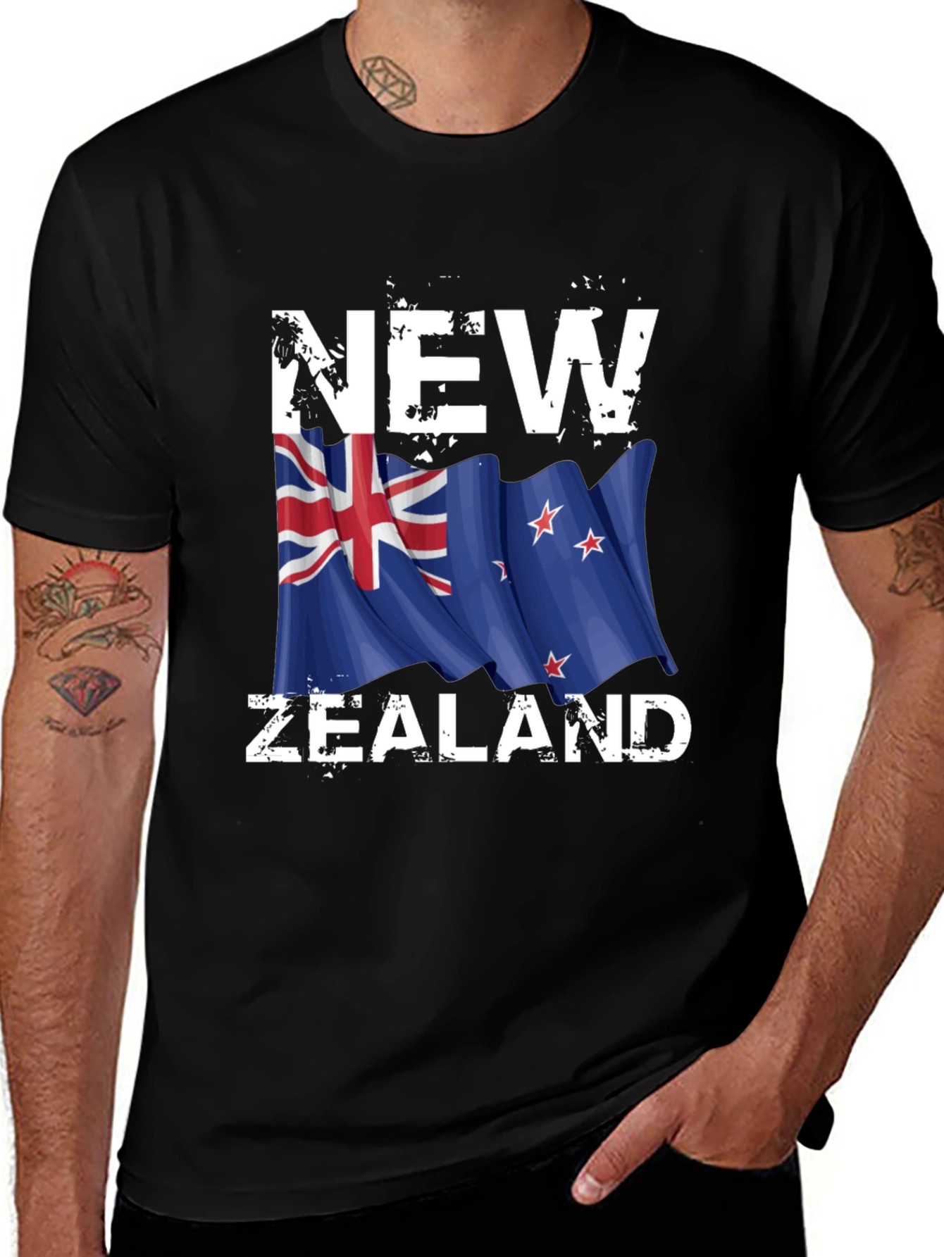 Variant 17 of New Zealand Flag Graphic T-Shirt