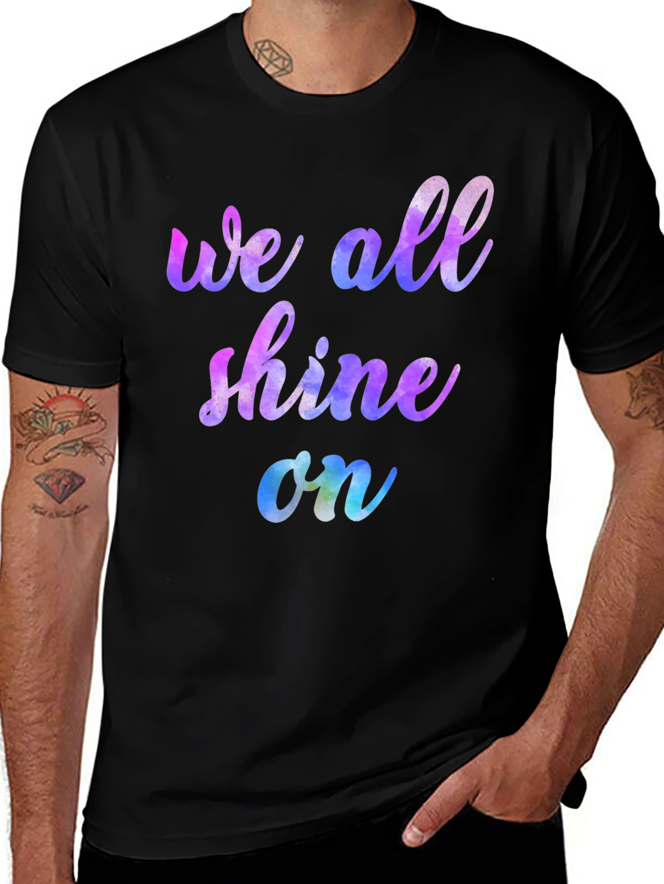 Variant 23 of We All Shine On Graphic Tee - Black T-Shirt