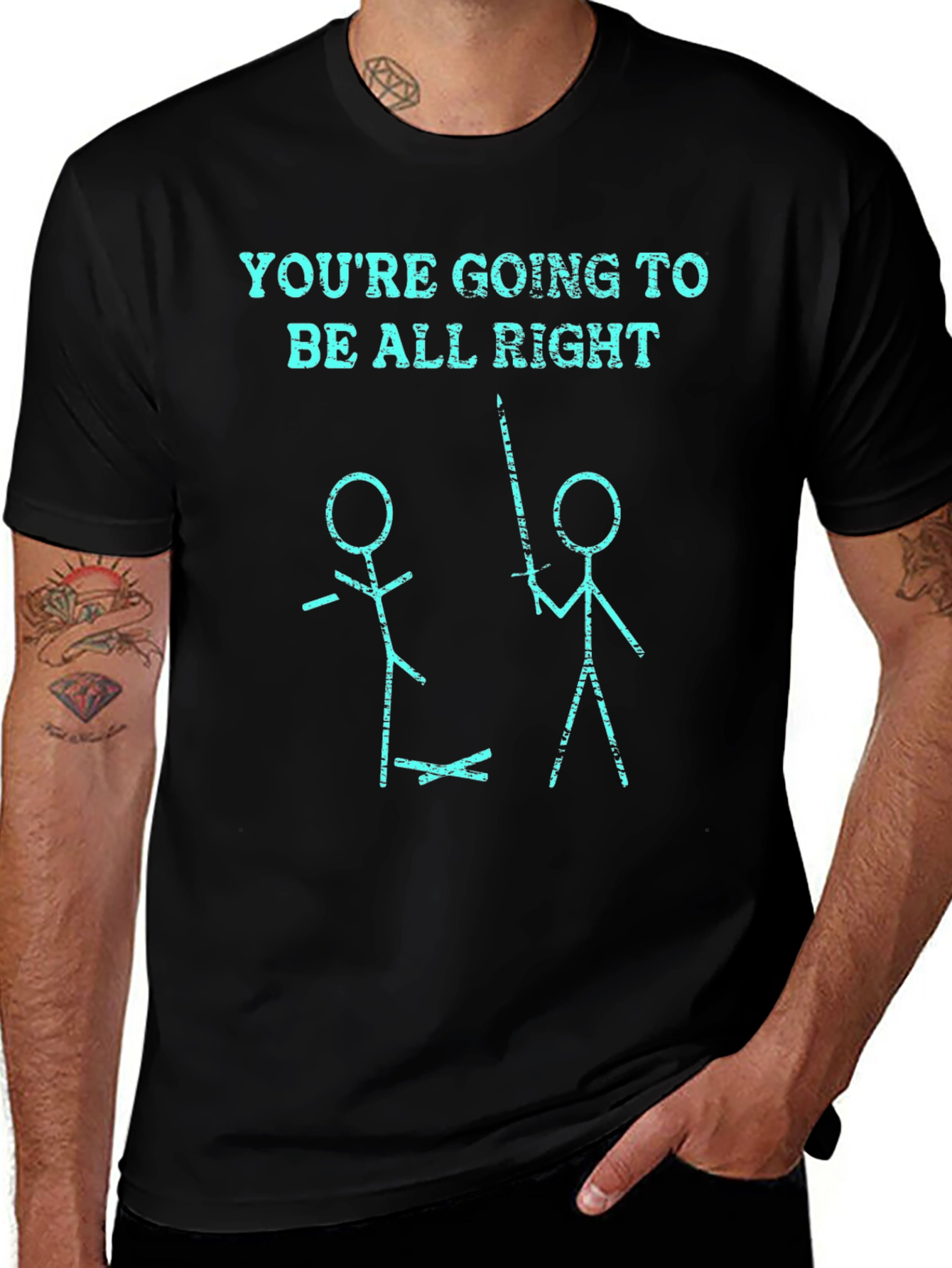 Humorous Stick Figure Graphic Tee