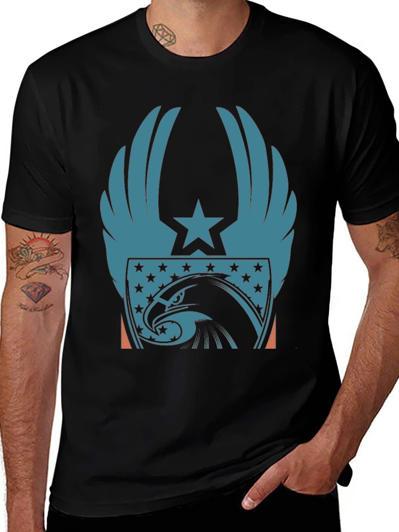Variant 26 of Patriotic Eagle Wing Star Graphic Tee