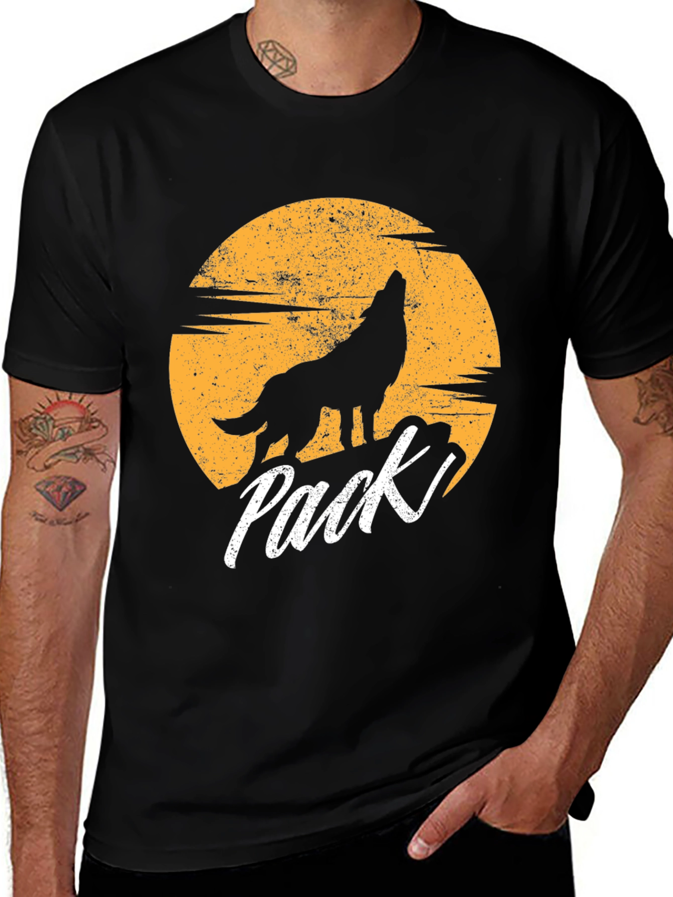 Variant 2 of Wolf Pack T-Shirt - Howling at the Moon Graphic Tee