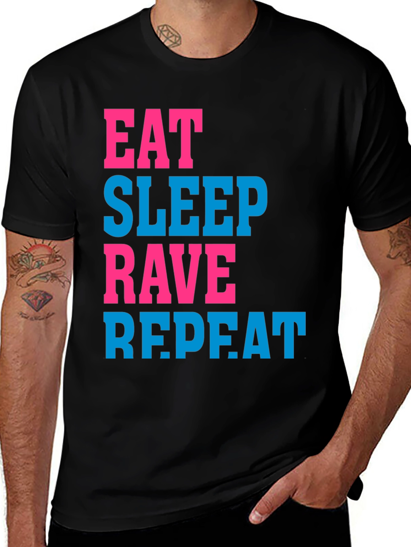 Variant 12 of Eat Sleep Rave Repeat Graphic Tee