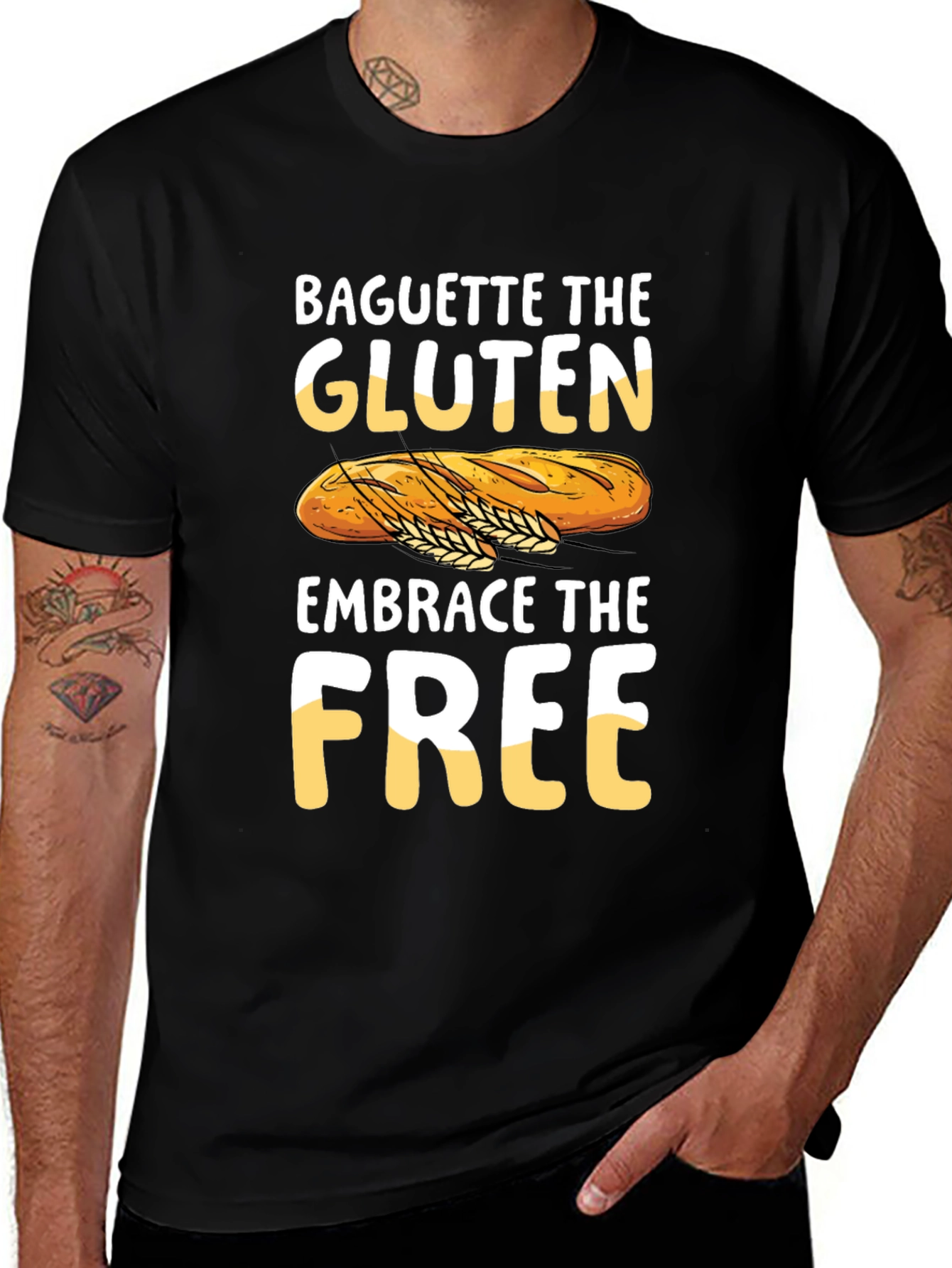 Variant 26 of Baguette the Gluten Embrace the Free Graphic Tee