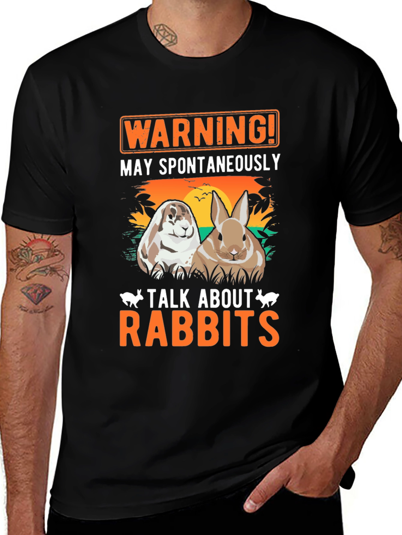 Variant 12 of Warning May Spontaneously Talk About Rabbits T-Shirt