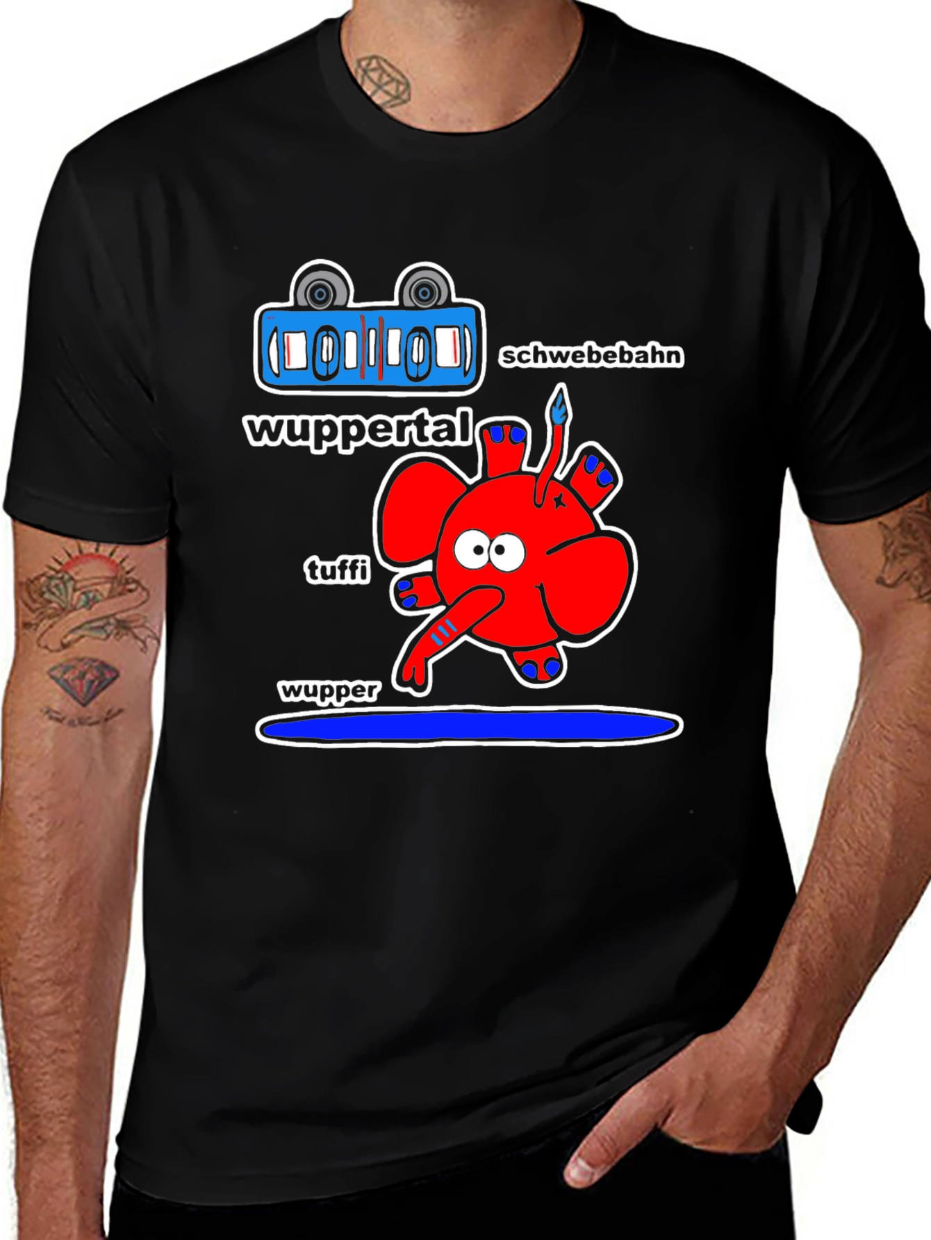 Wuppertal Schwebebahn T-Shirt: Tuffi Elephant Design