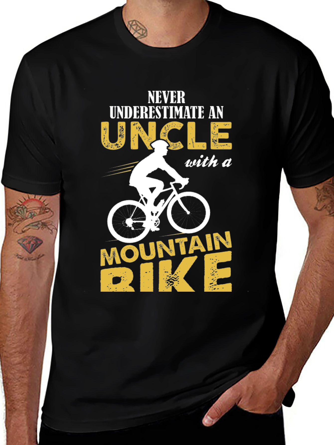 Variant 4 of Uncle Mountain Bike T-Shirt - Black
