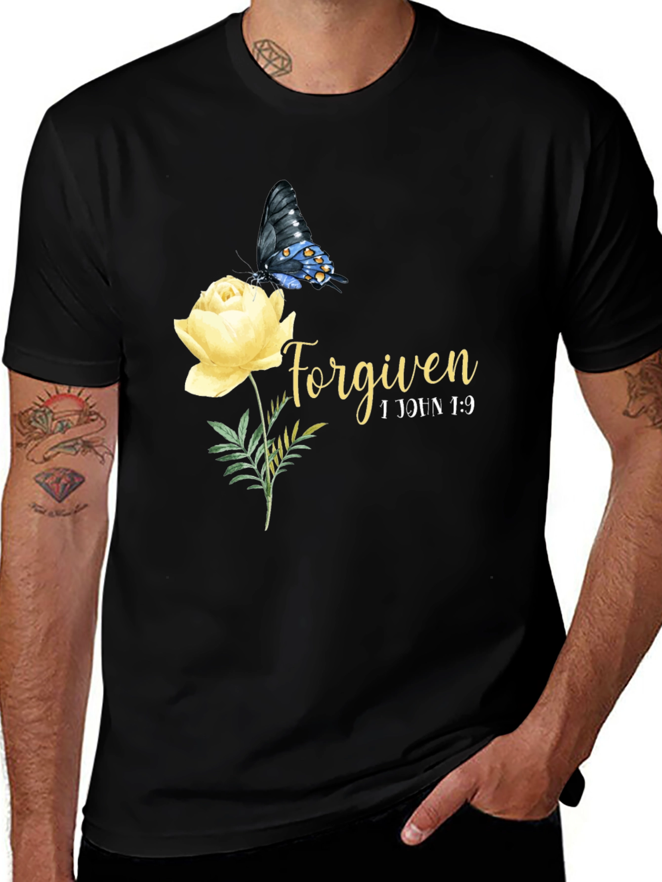 Variant 8 of Forgiven Butterfly Rose Graphic T-Shirt
