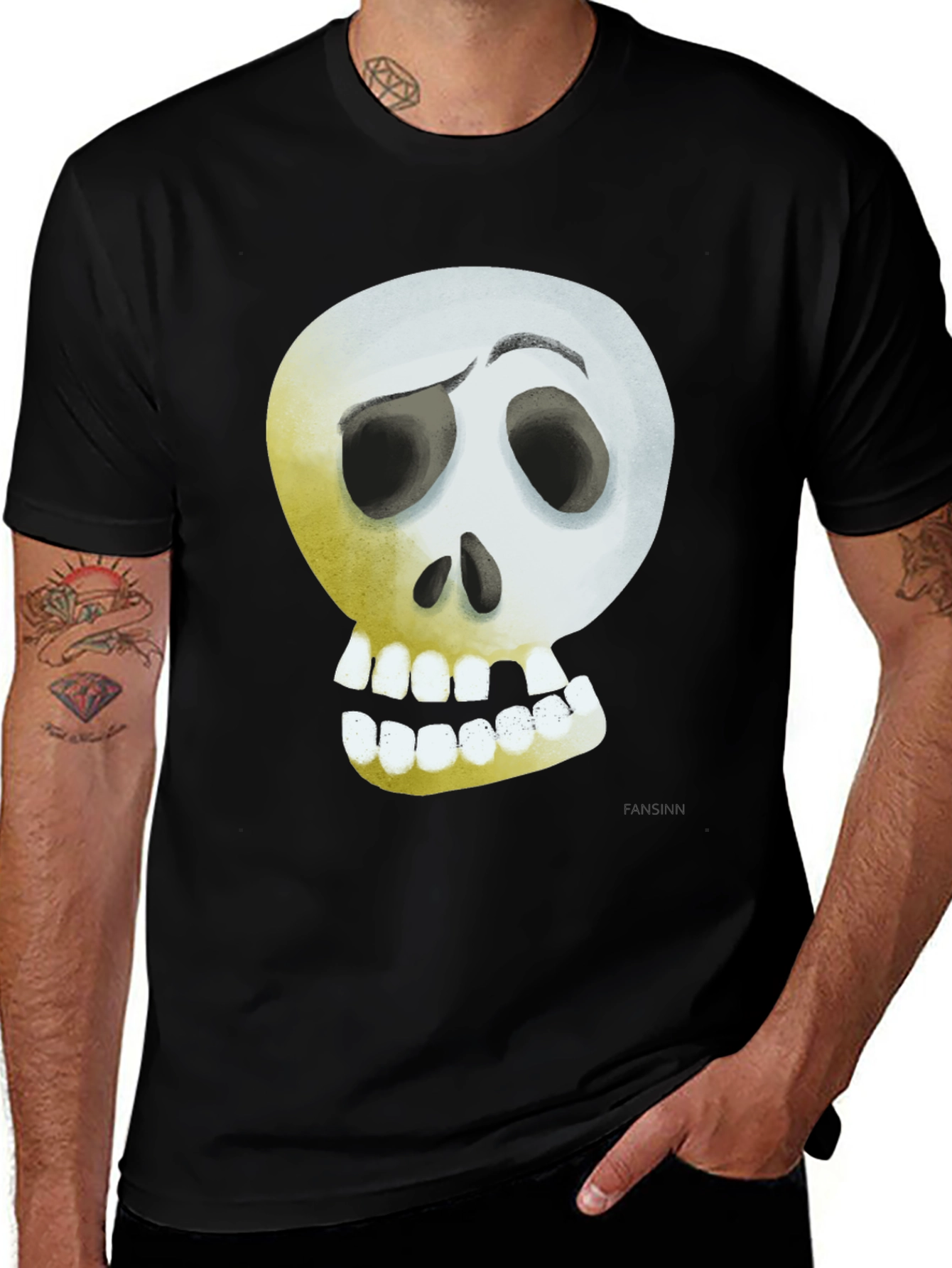 Variant 19 of Skull Graphic Black T-Shirt
