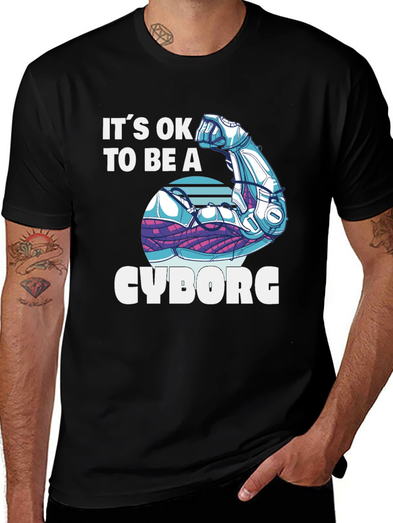 Variant 24 of It's OK to Be a Cyborg Graphic T-Shirt