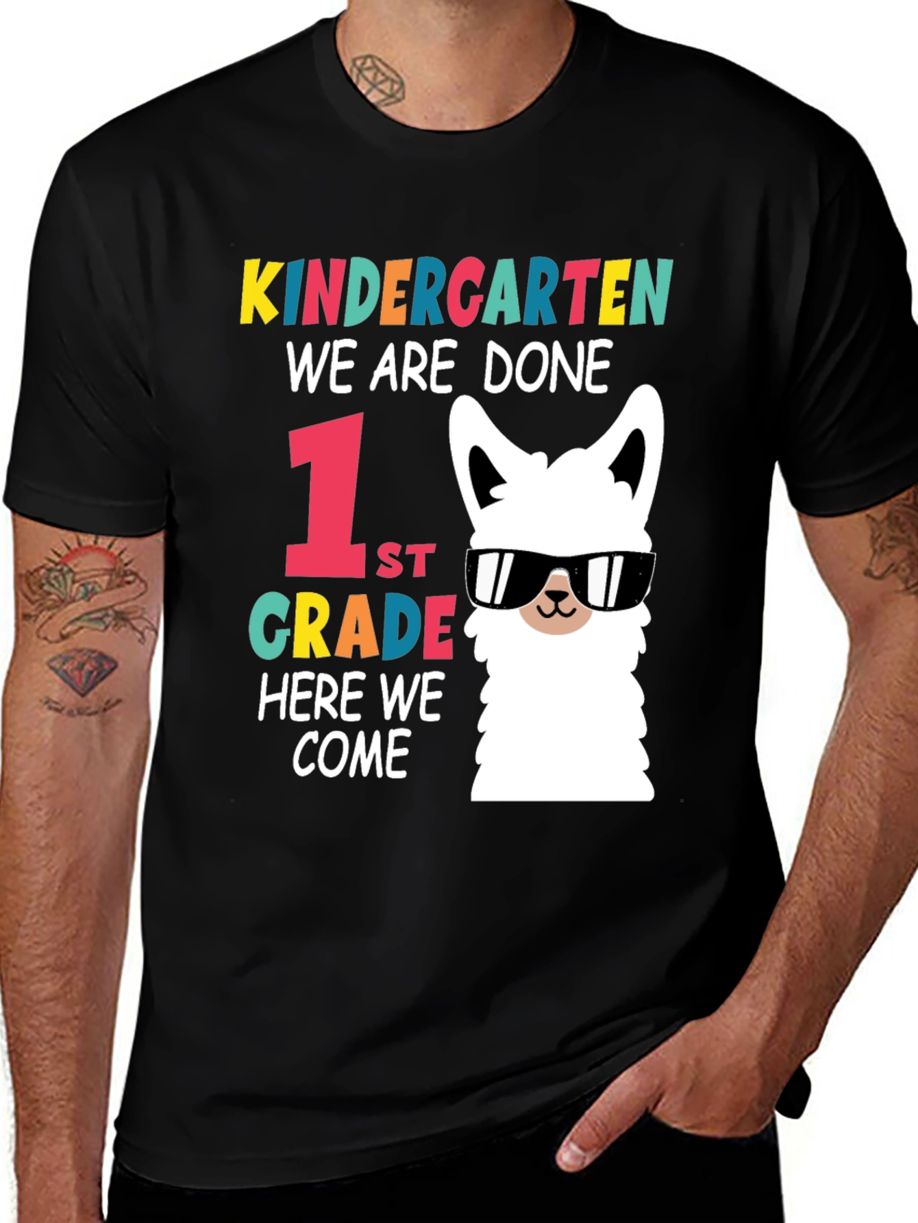 Kindergarten Graduation T-Shirt: Llama 1st Grade