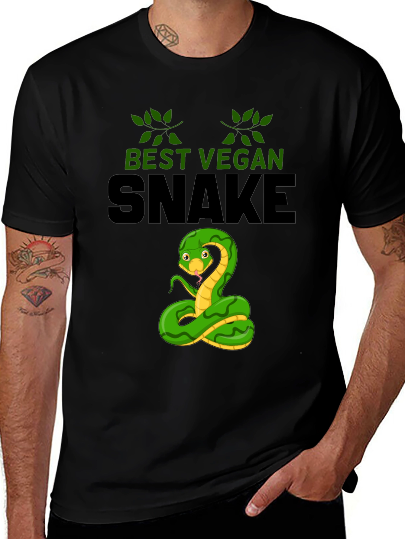 Variant 27 of Best Vegan Snake Graphic T-Shirt