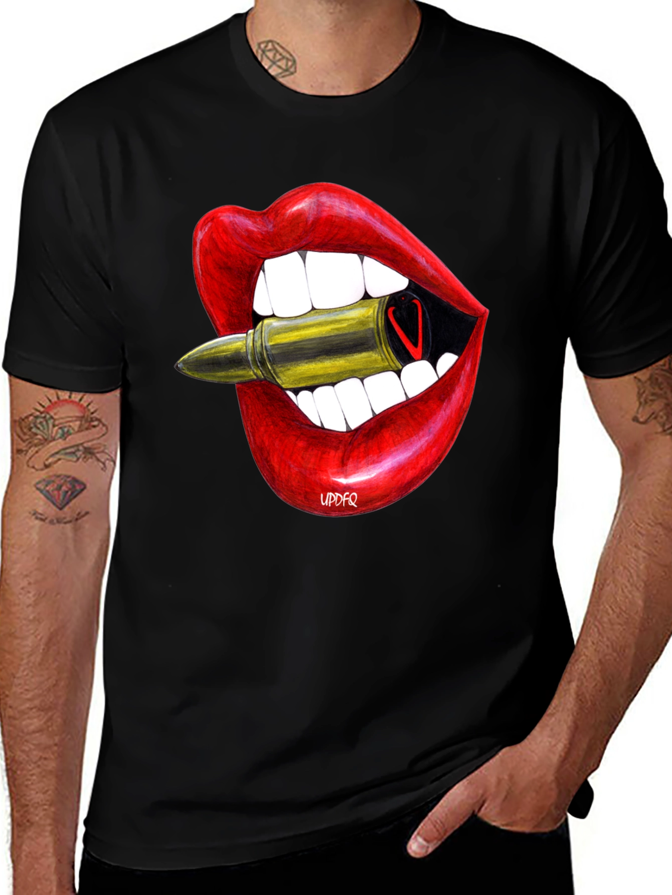 Variant 20 of Bulletproof Lips Graphic T-Shirt - Edgy Streetwear