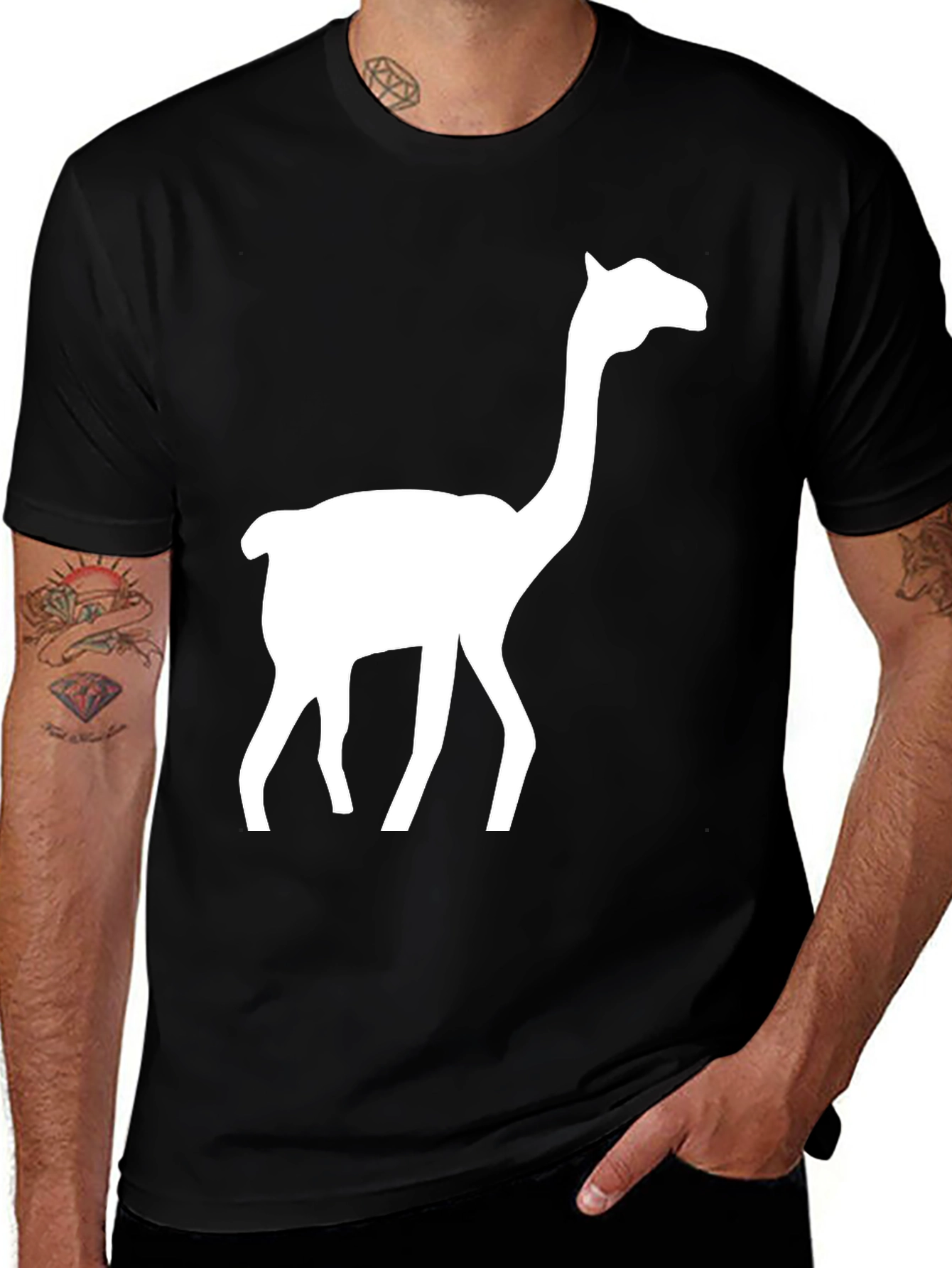 Variant 11 of Llama Graphic Tee - Men's Black T-Shirt