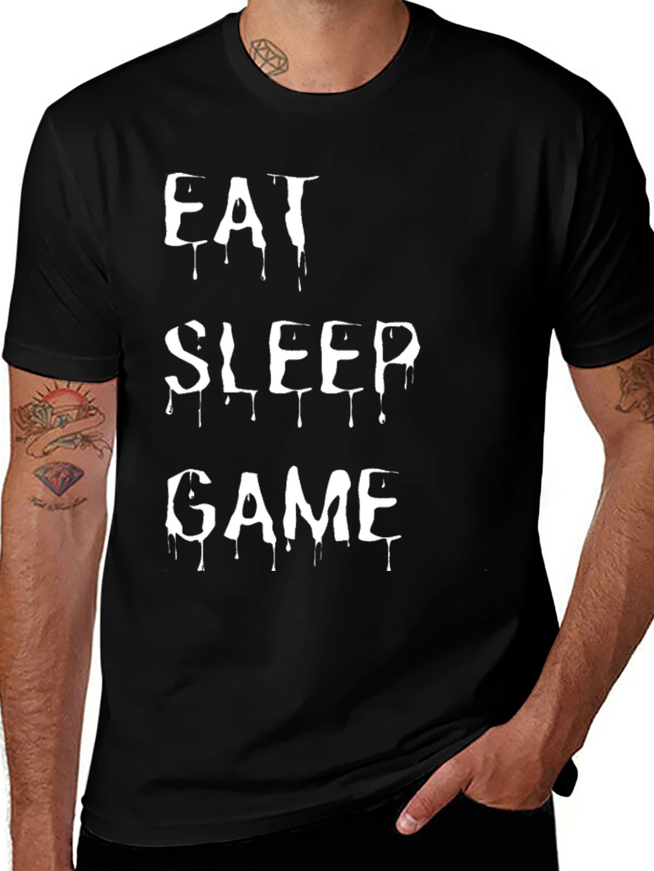 Eat Sleep Game Black T-Shirt