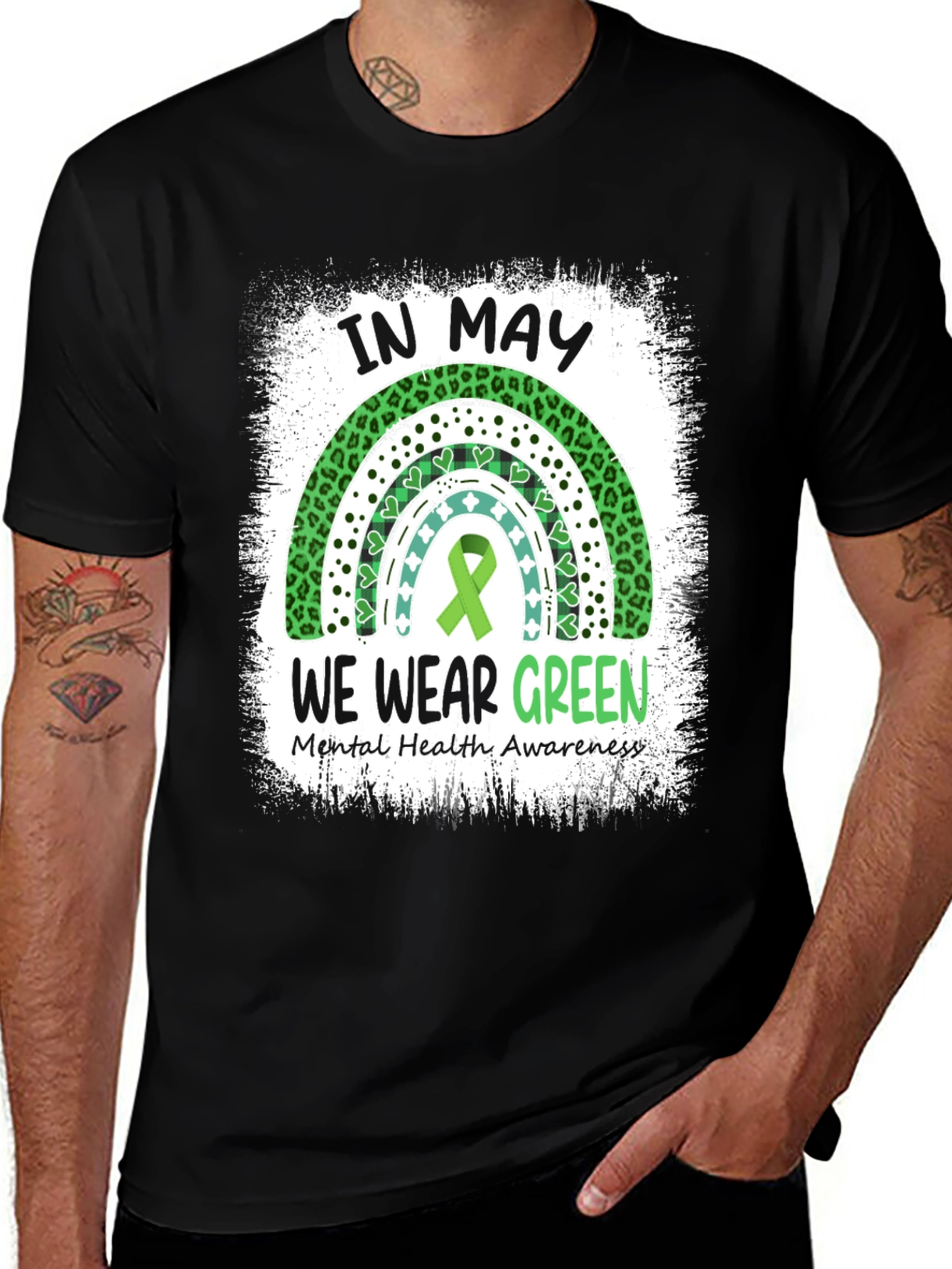 Mental Health Awareness In May We Wear Green T-Shirt