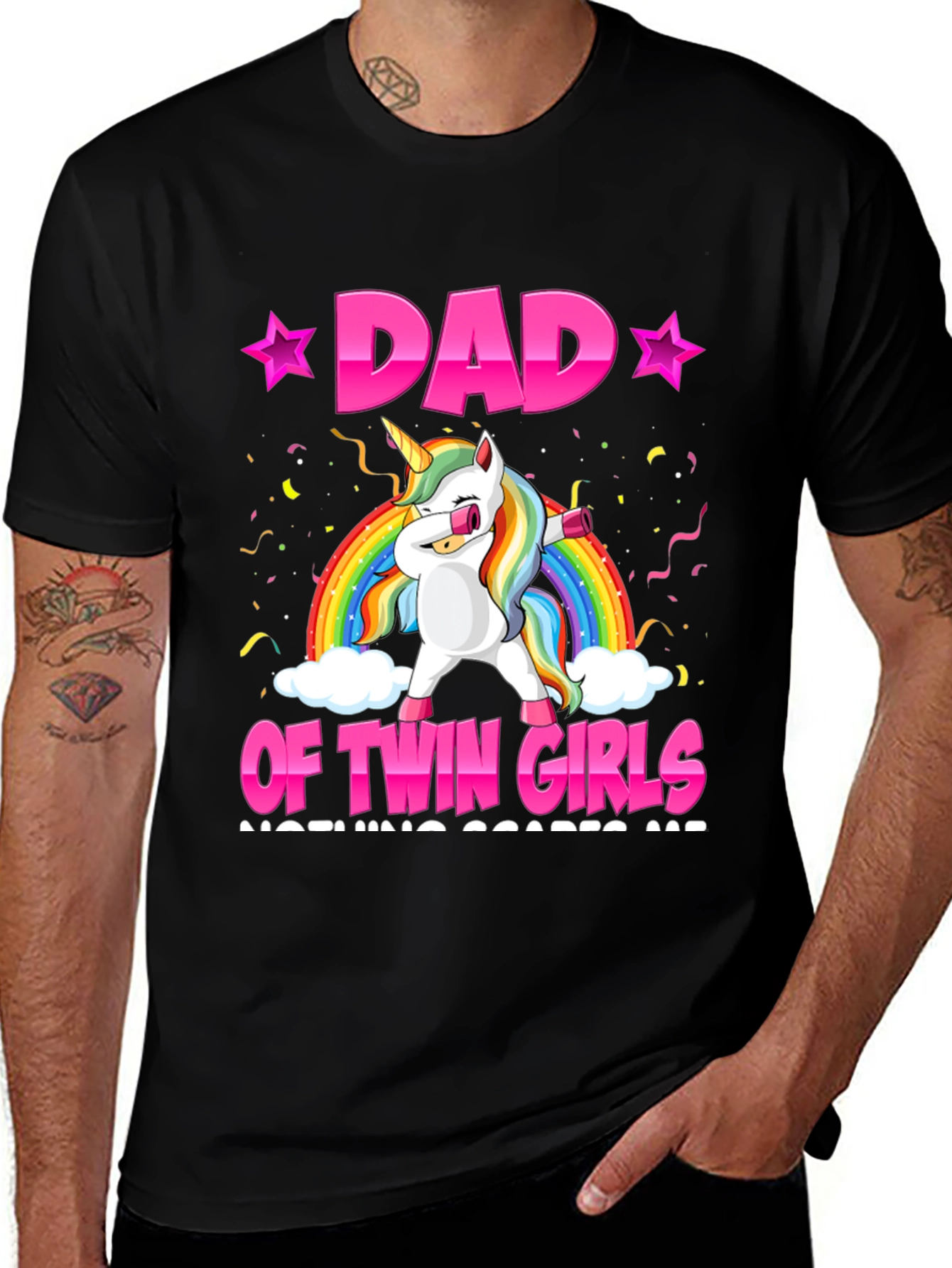 Variant 10 of Dad of Twin Girls Unicorn T-Shirt