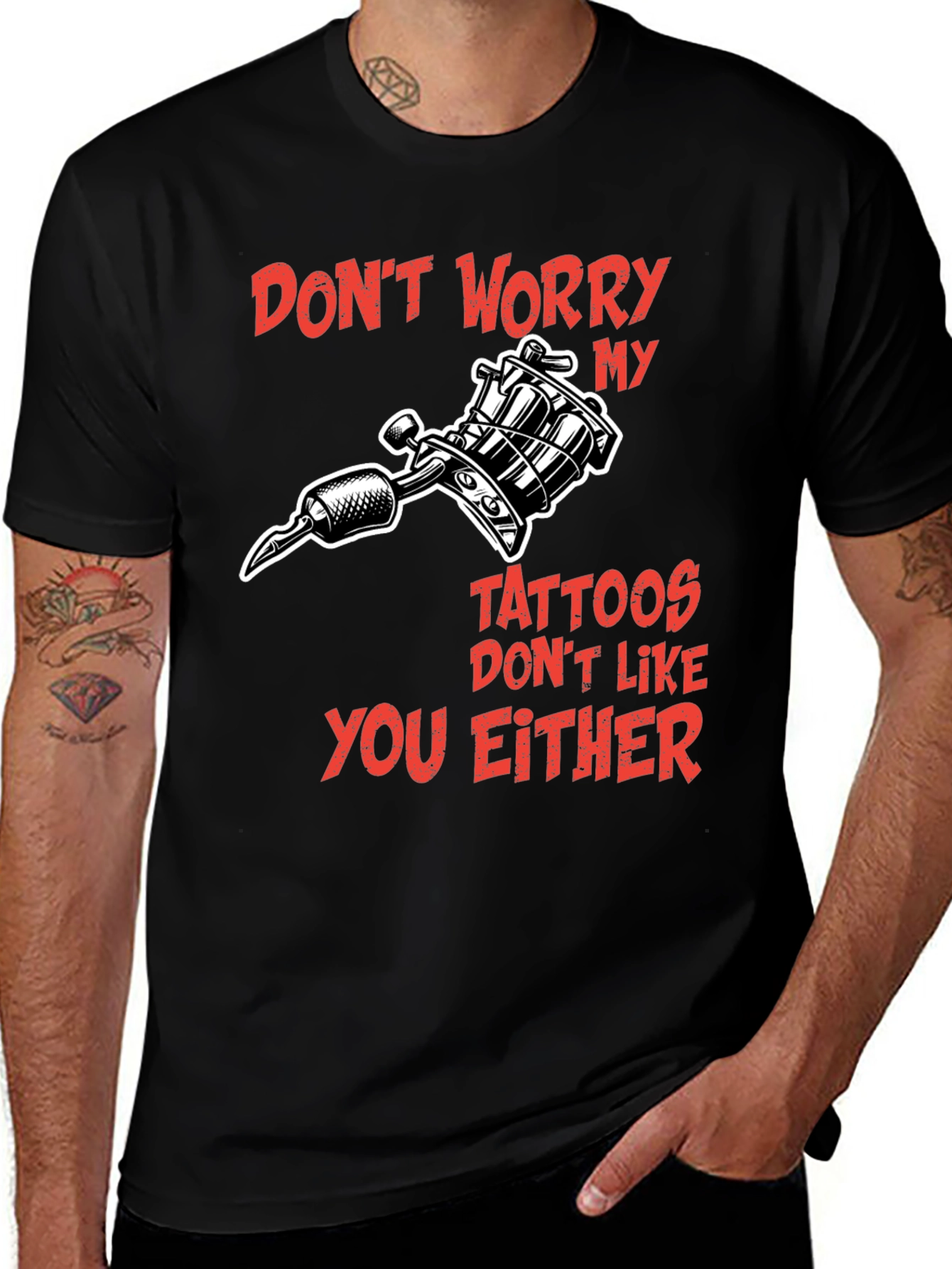 Variant 27 of Tattoo Lover Graphic Tee - Don't Worry My Tattoos