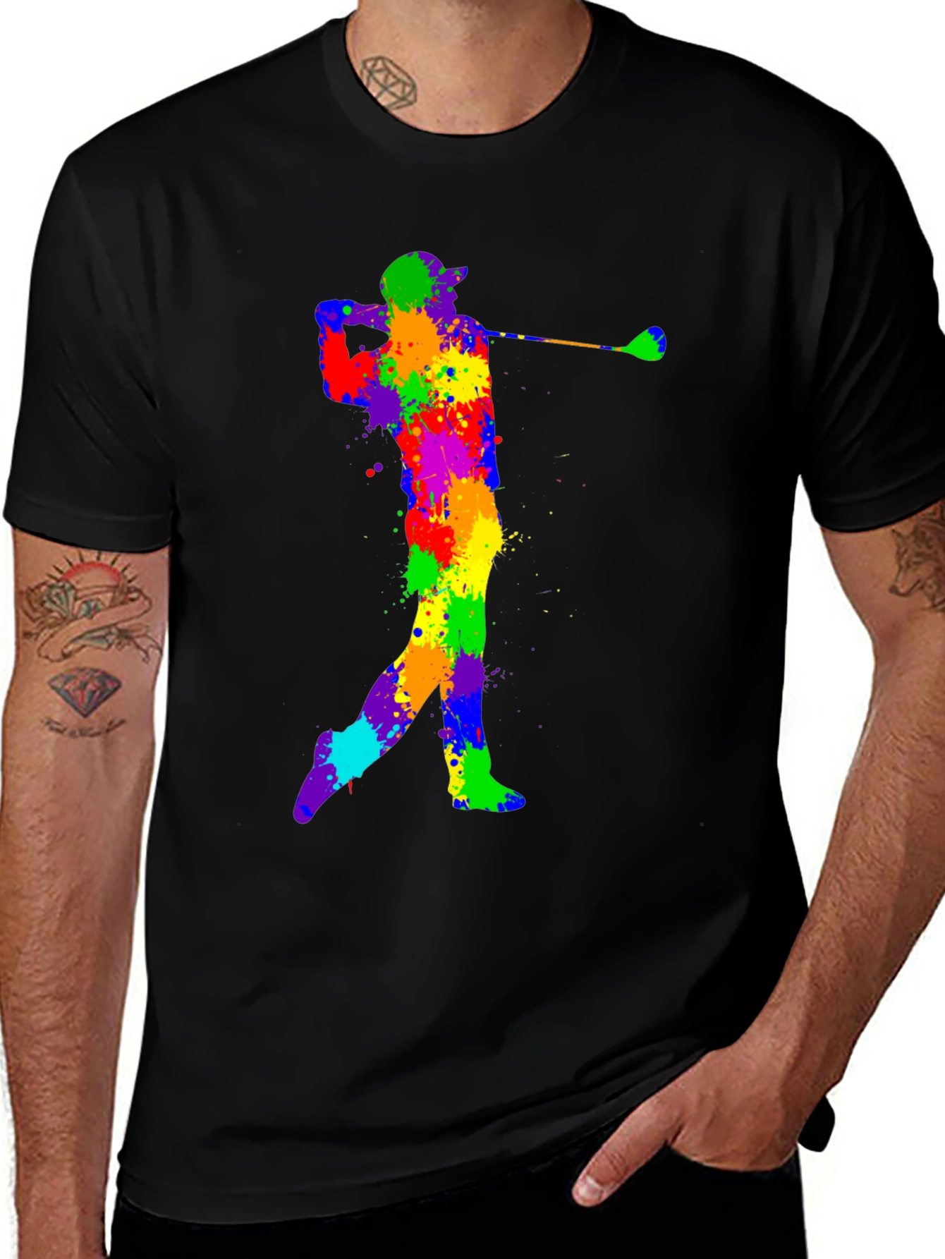 Variant 9 of Colorful Golfer Silhouette Tee - Unique Graphic Print Shirt
