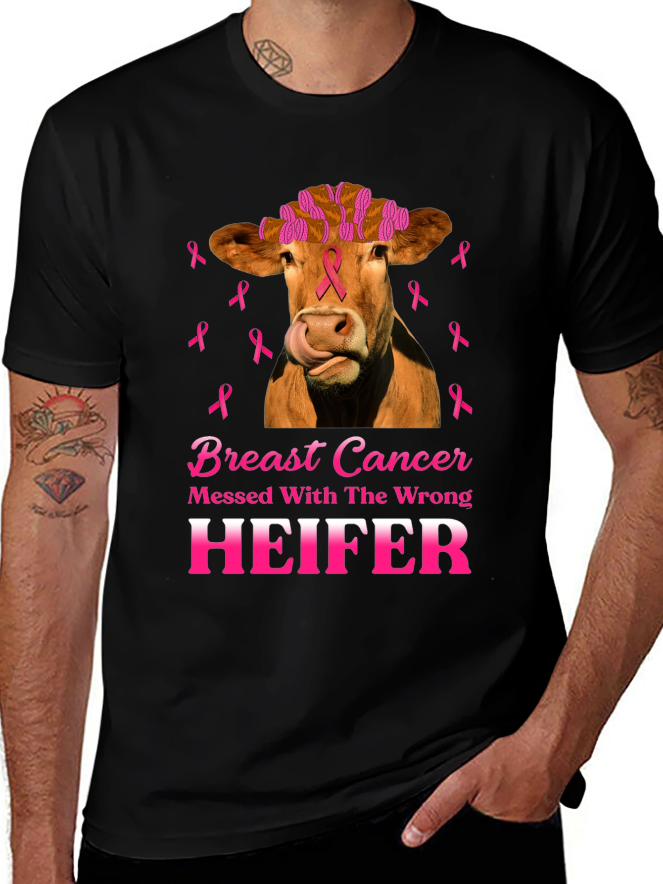Breast Cancer Awareness Heifer T-Shirt