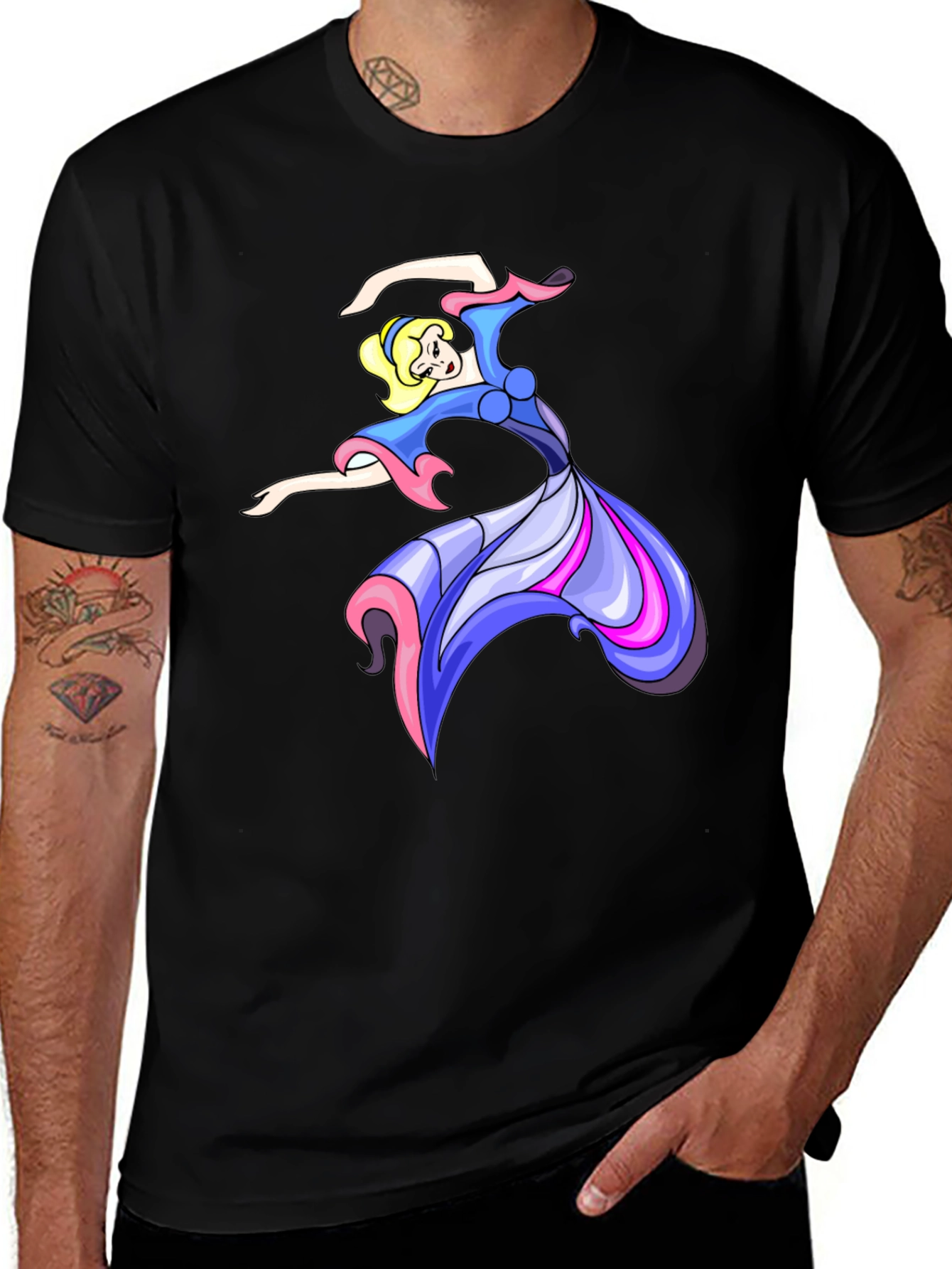 Variant 3 of Dancing Princess Graphic Black T-Shirt