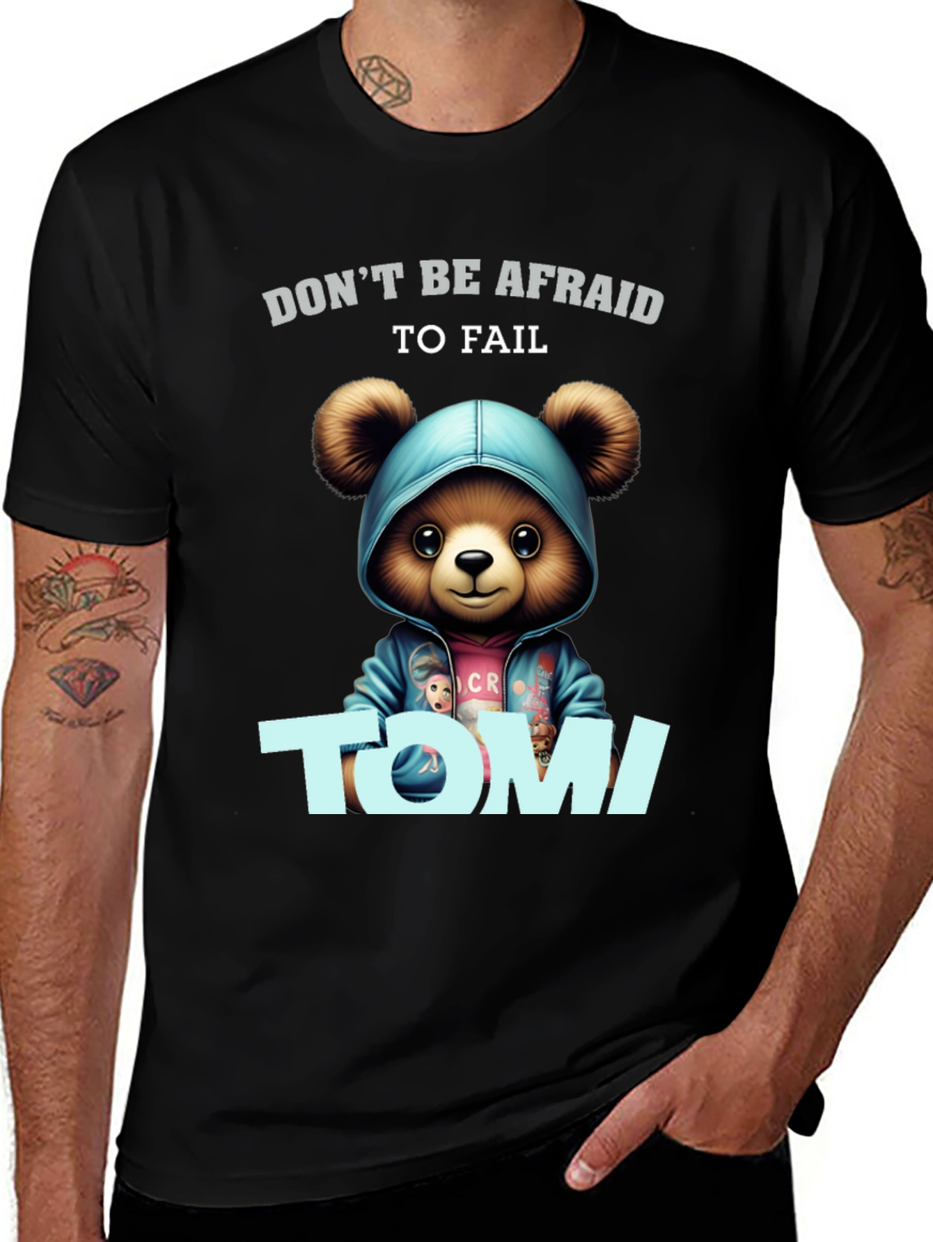 Variant 9 of Cute Bear Graphic T-Shirt - Don't Be Afraid To Fail