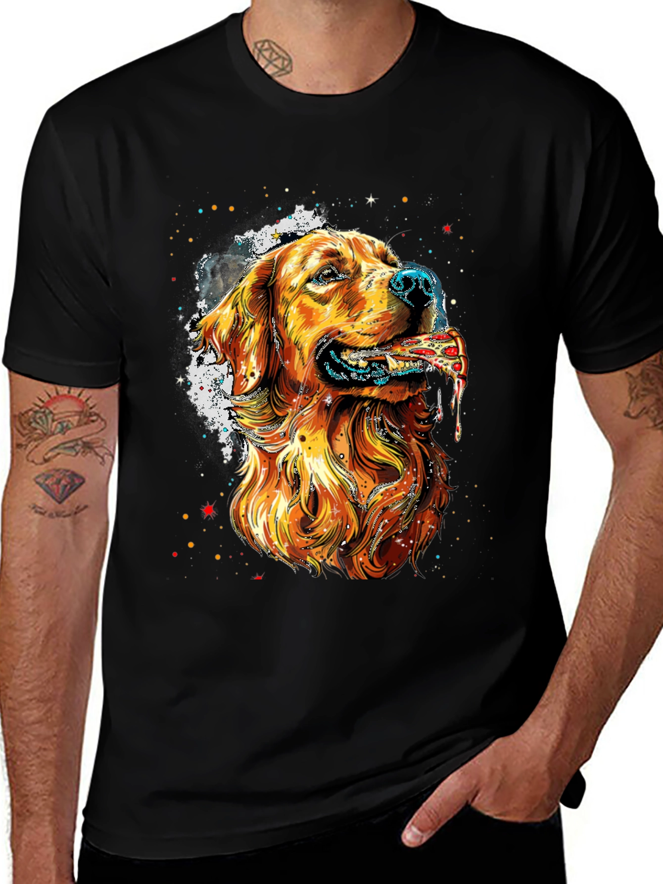 Variant 29 of Dog Pizza T-Shirt - Golden Retriever Graphic Tee