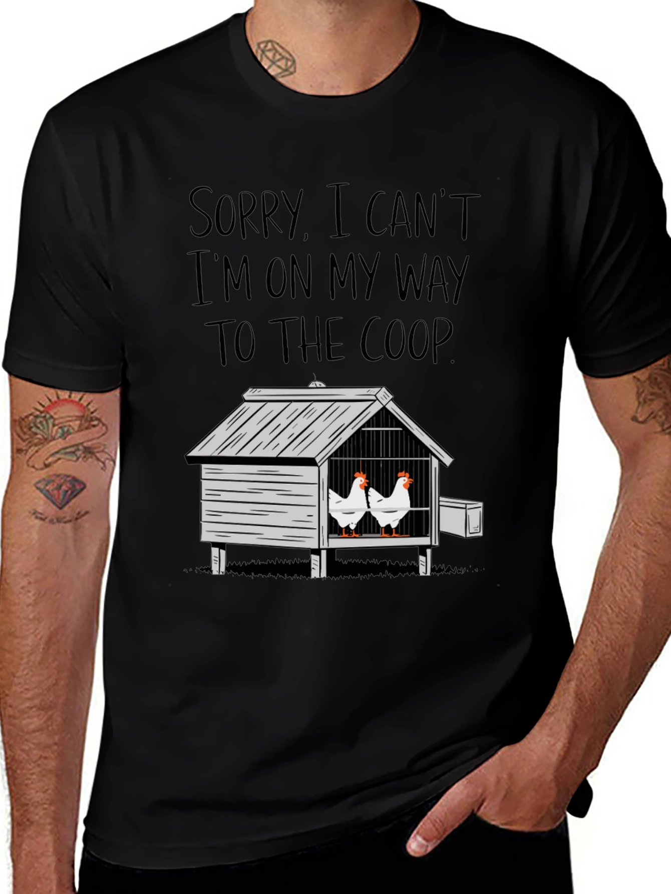 Variant 7 of Chicken Coop T-Shirt - Sorry, Can't, Coop