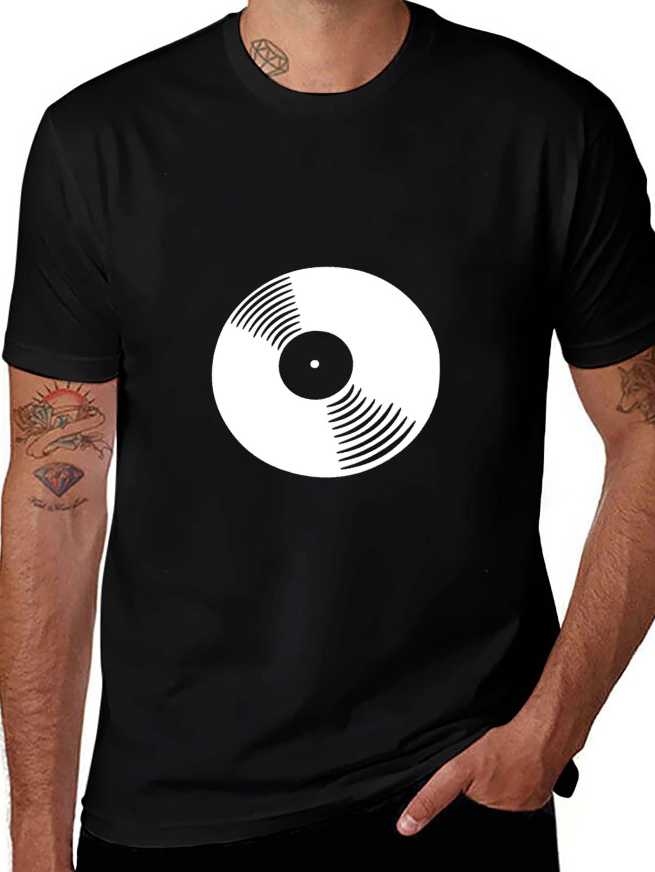 Variant 20 of Vinyl Record Graphic Tee - Black