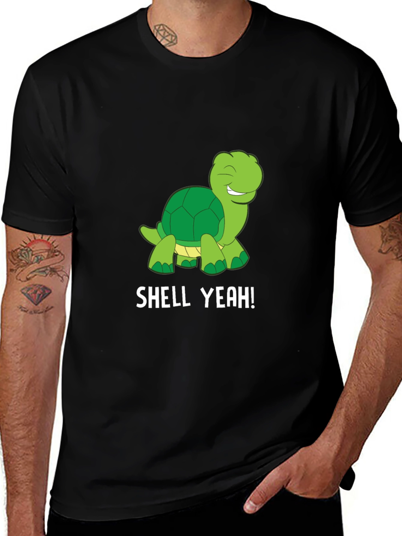 Variant 11 of Shell Yeah! Turtle Graphic Black T-Shirt