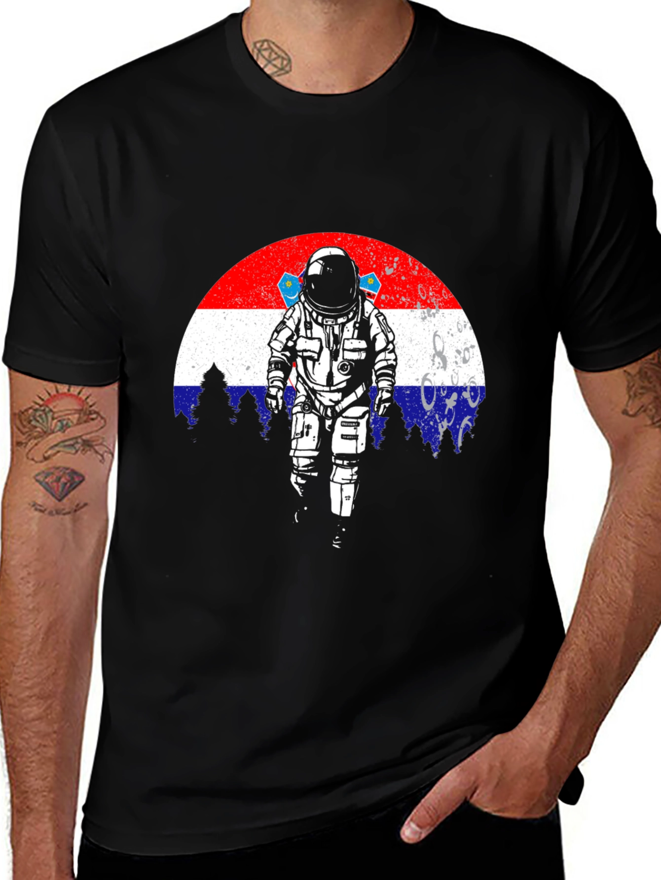 Variant 2 of Astronaut Graphic T-Shirt - Black