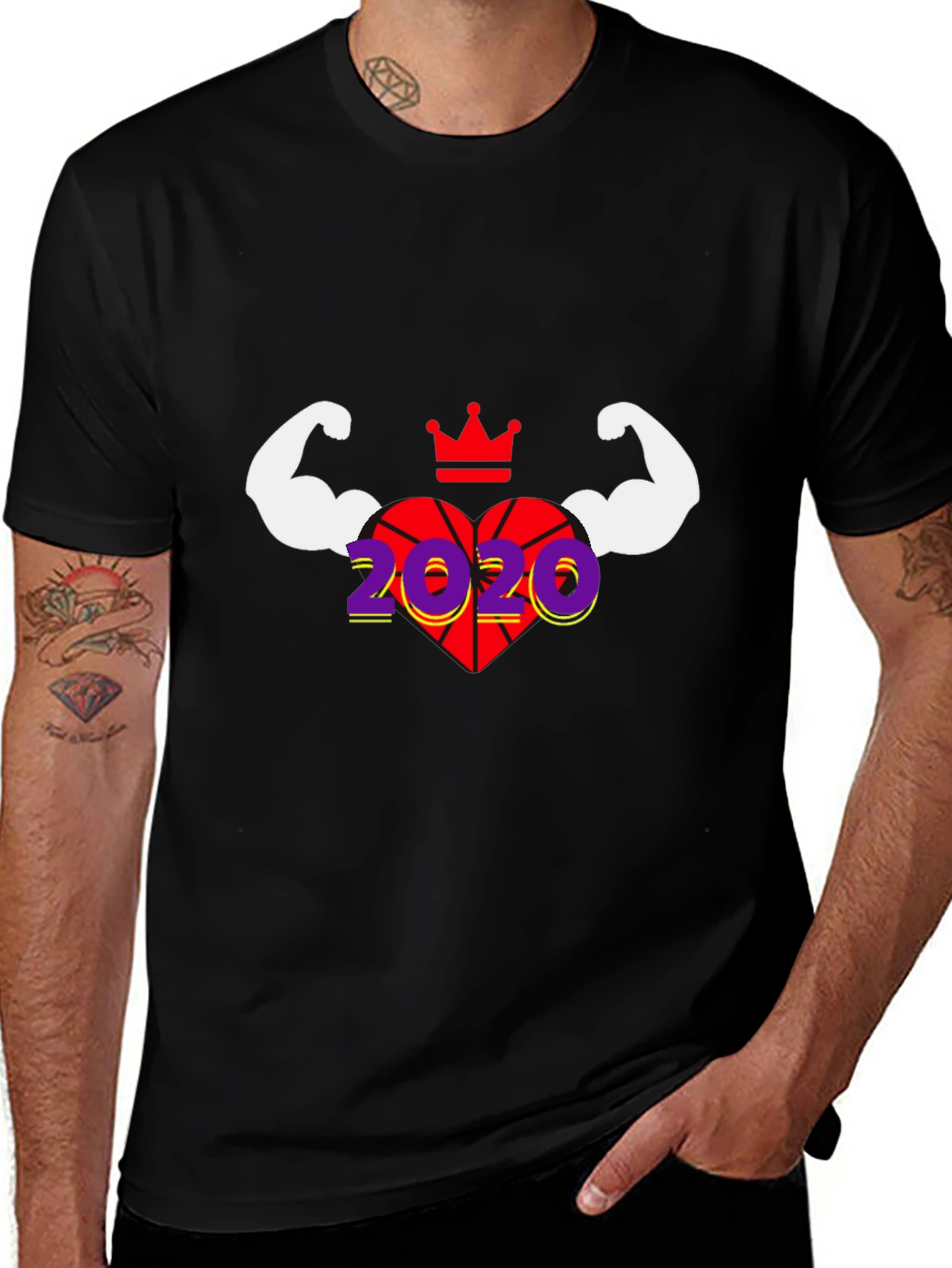 Variant 15 of 2020 Basketball Heart Crown Graphic Tee