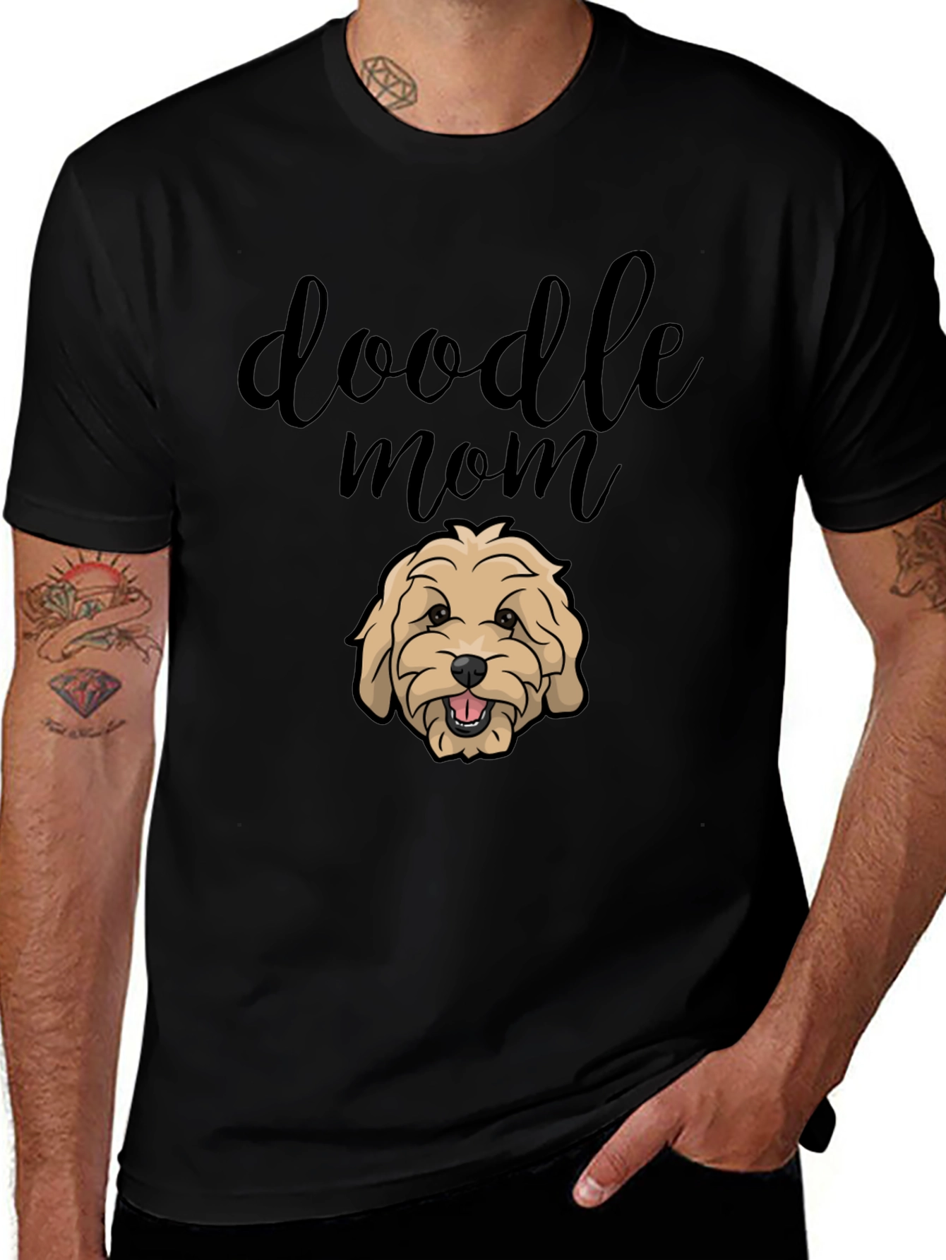 Variant 14 of Doodle Mom Graphic Tee - Black