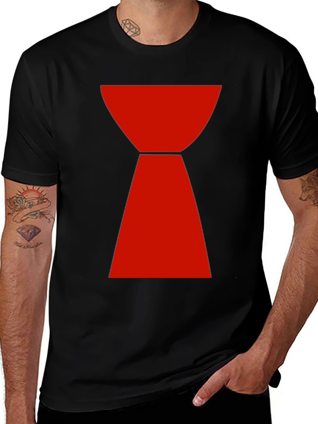 Black Widow Inspired T-Shirt - Red Hourglass Design