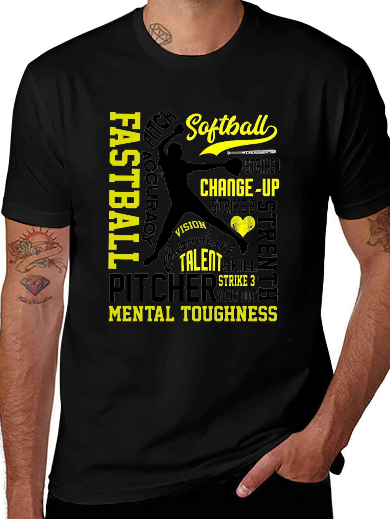 Variant 22 of Softball Pitcher Graphic T-Shirt
