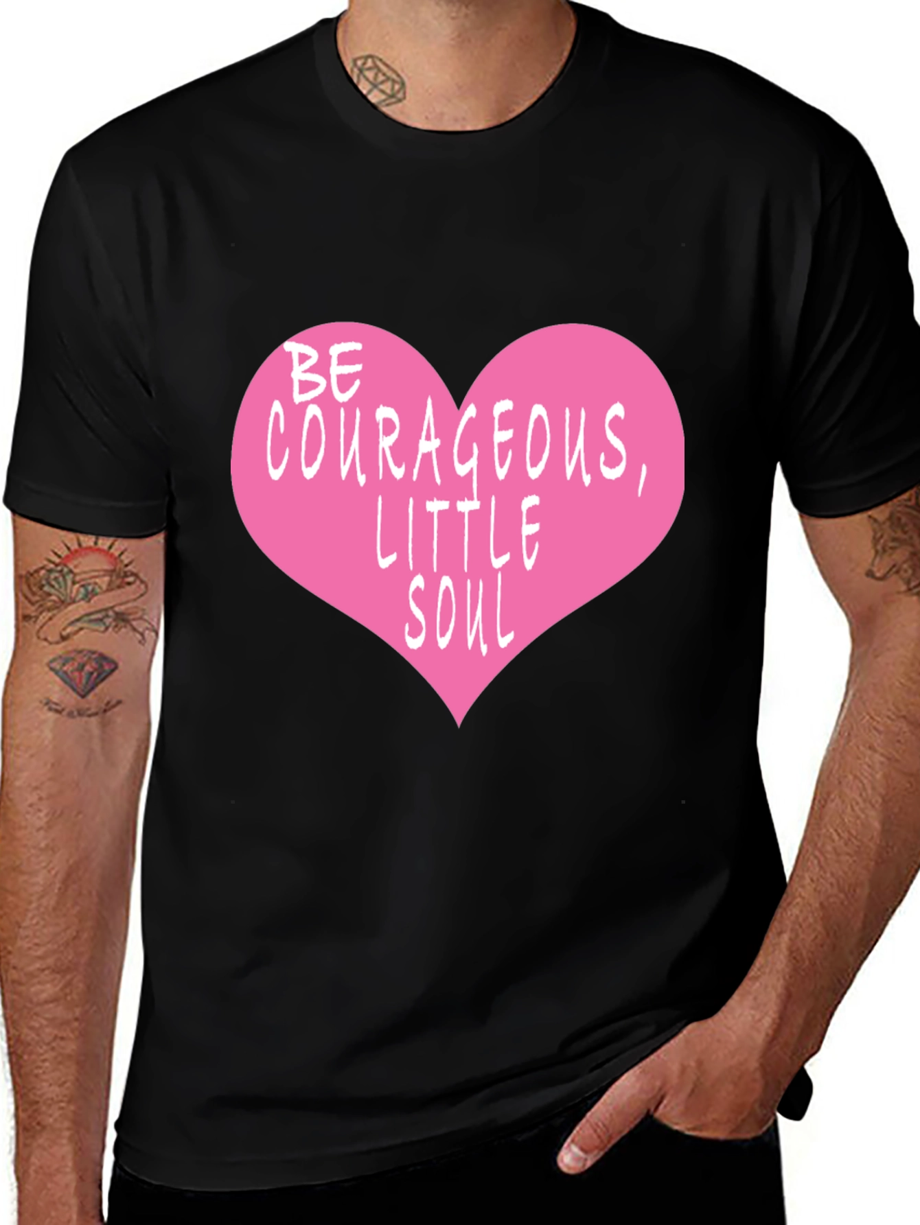 Be Courageous T-Shirt with Heart Design